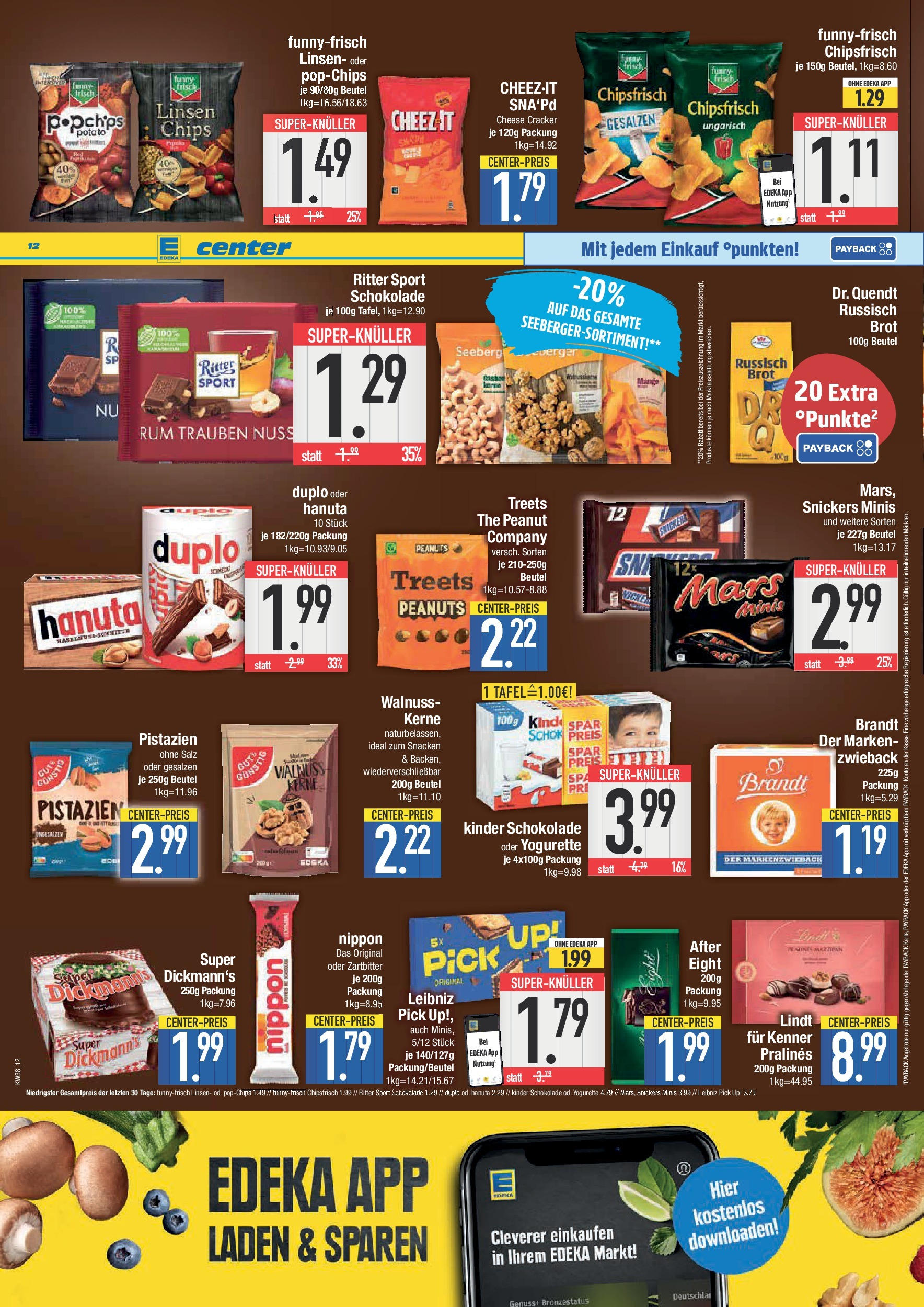 Edeka prospekt Straubing	 (ab 14.09.2025) » Angebote Online | Seite: 12 | Produkte: Trauben, Schokolade, Snickers, Lindt
