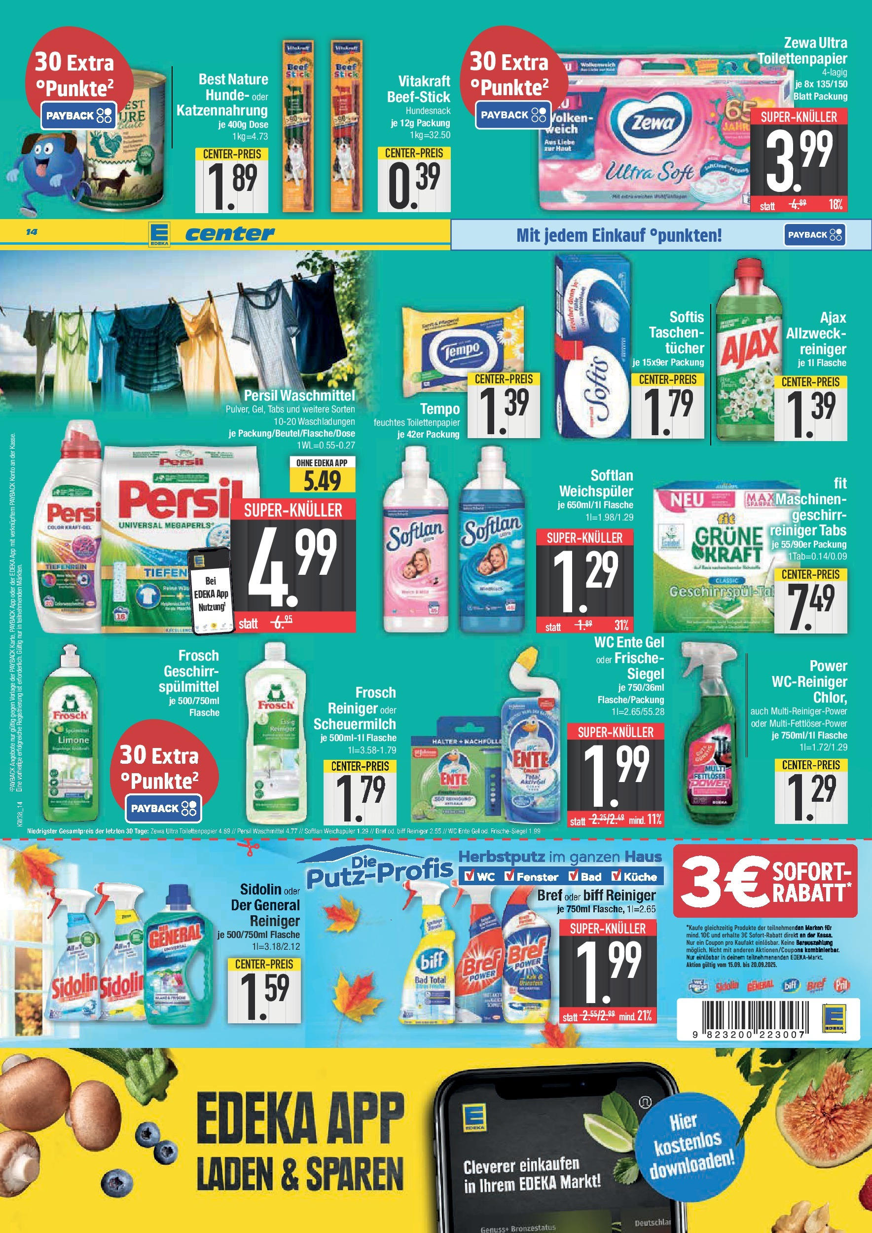Edeka prospekt Straubing	 (ab 14.09.2025) » Angebote Online | Seite: 14 | Produkte: Bad, Pril, Toilettenpapier, Feuchtes Toilettenpapier