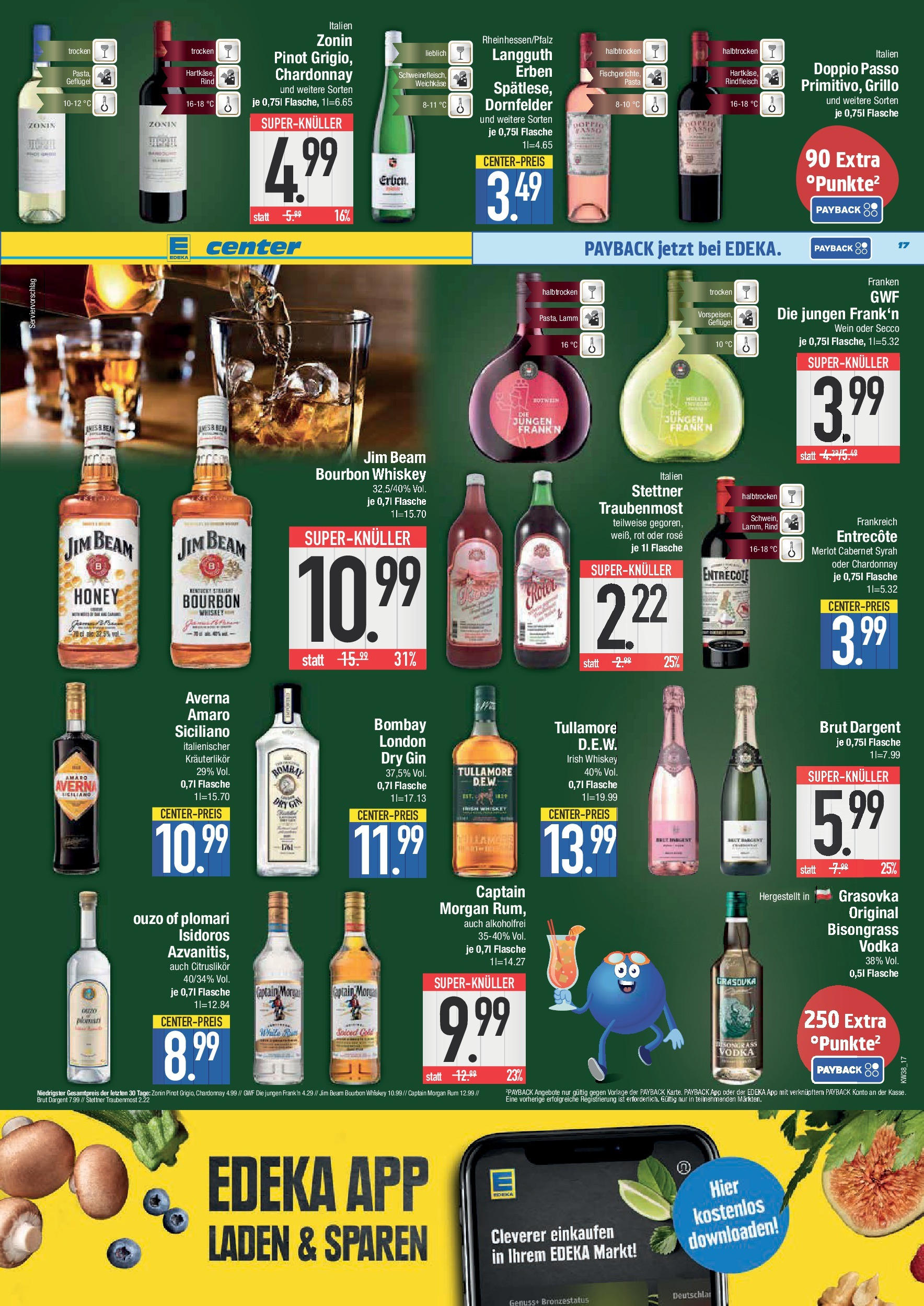Edeka prospekt Straubing	 (ab 14.09.2025) » Angebote Online | Seite: 17 | Produkte: Jim beam, Entrecote, Schweinefleisch, Vodka