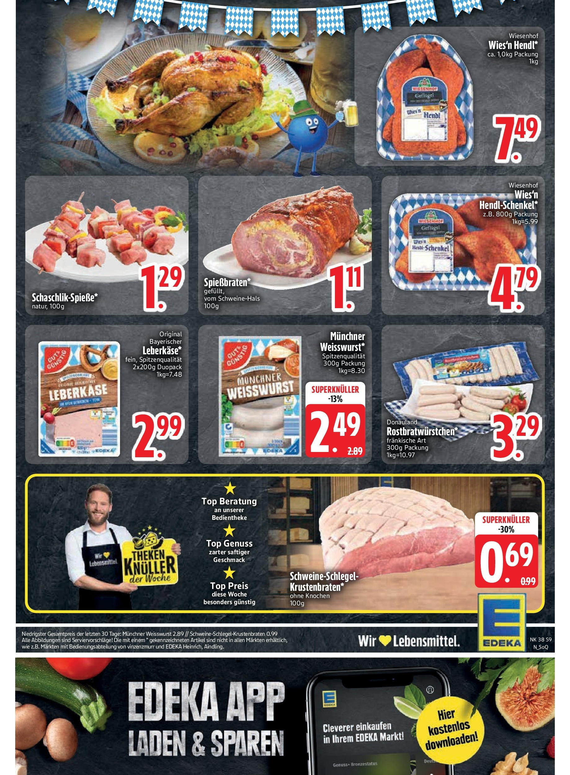 Edeka prospekt Kirchseeon	 (ab 15.09.2025) » Angebote Online | Seite: 11 | Produkte: Top, Weißwurst, Leberkase