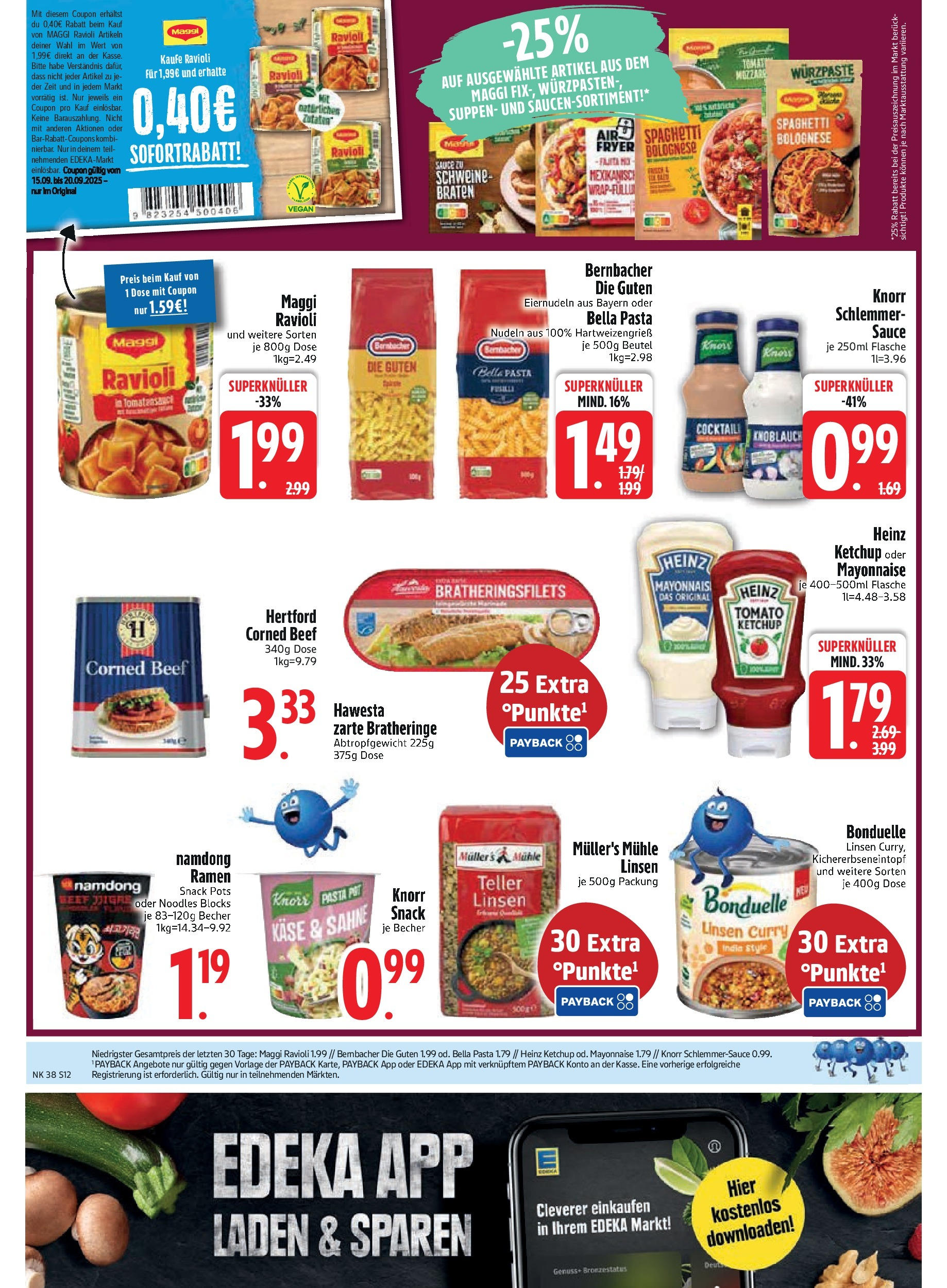 Edeka prospekt Kirchseeon	 (ab 15.09.2025) » Angebote Online | Seite: 14 | Produkte: Mühle, Käse, Pasta, Sahne