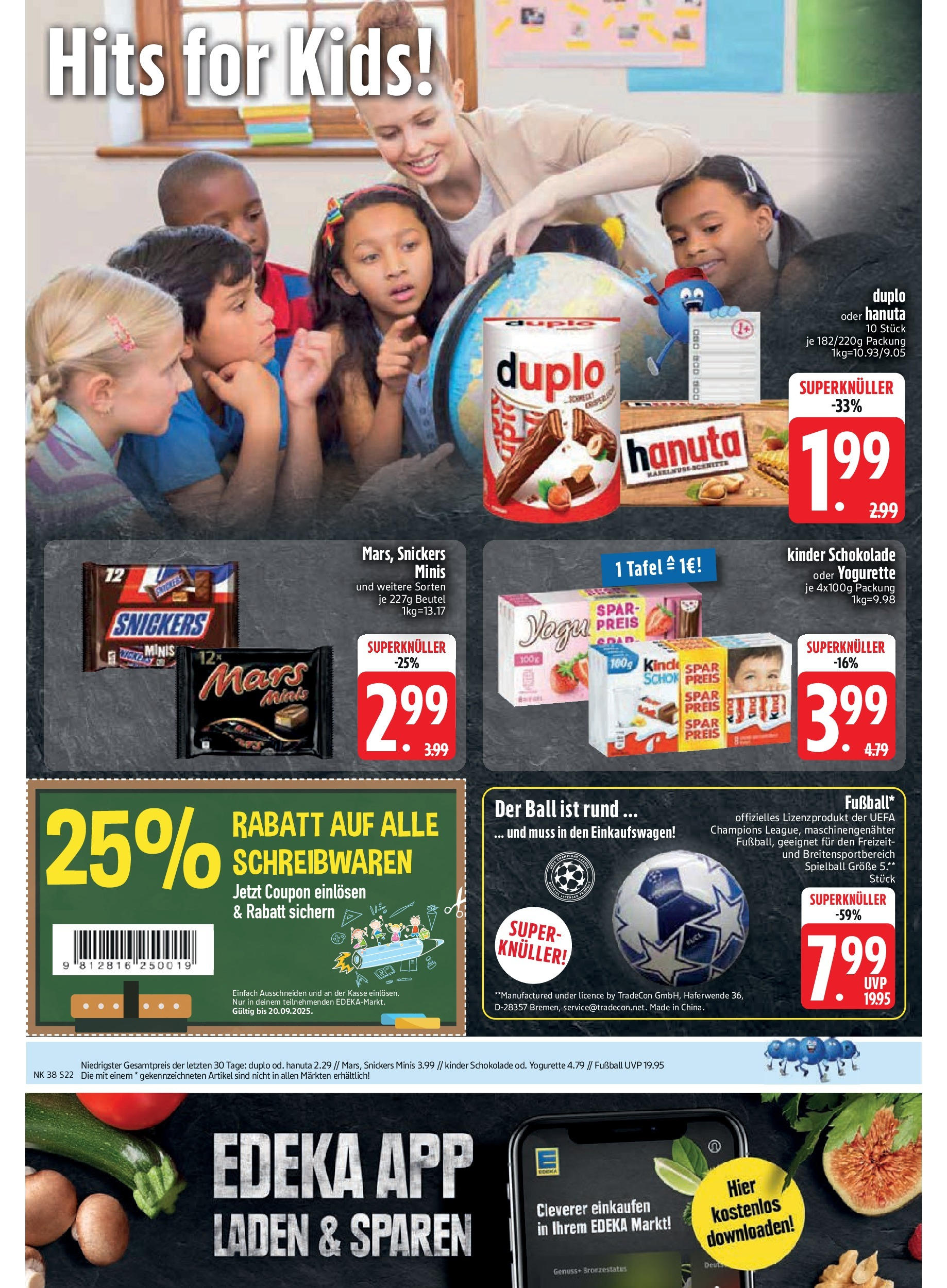 Edeka prospekt Kirchseeon	 (ab 15.09.2025) » Angebote Online | Seite: 24 | Produkte: Kinder schokolade, Schokolade, Mars, Fußball