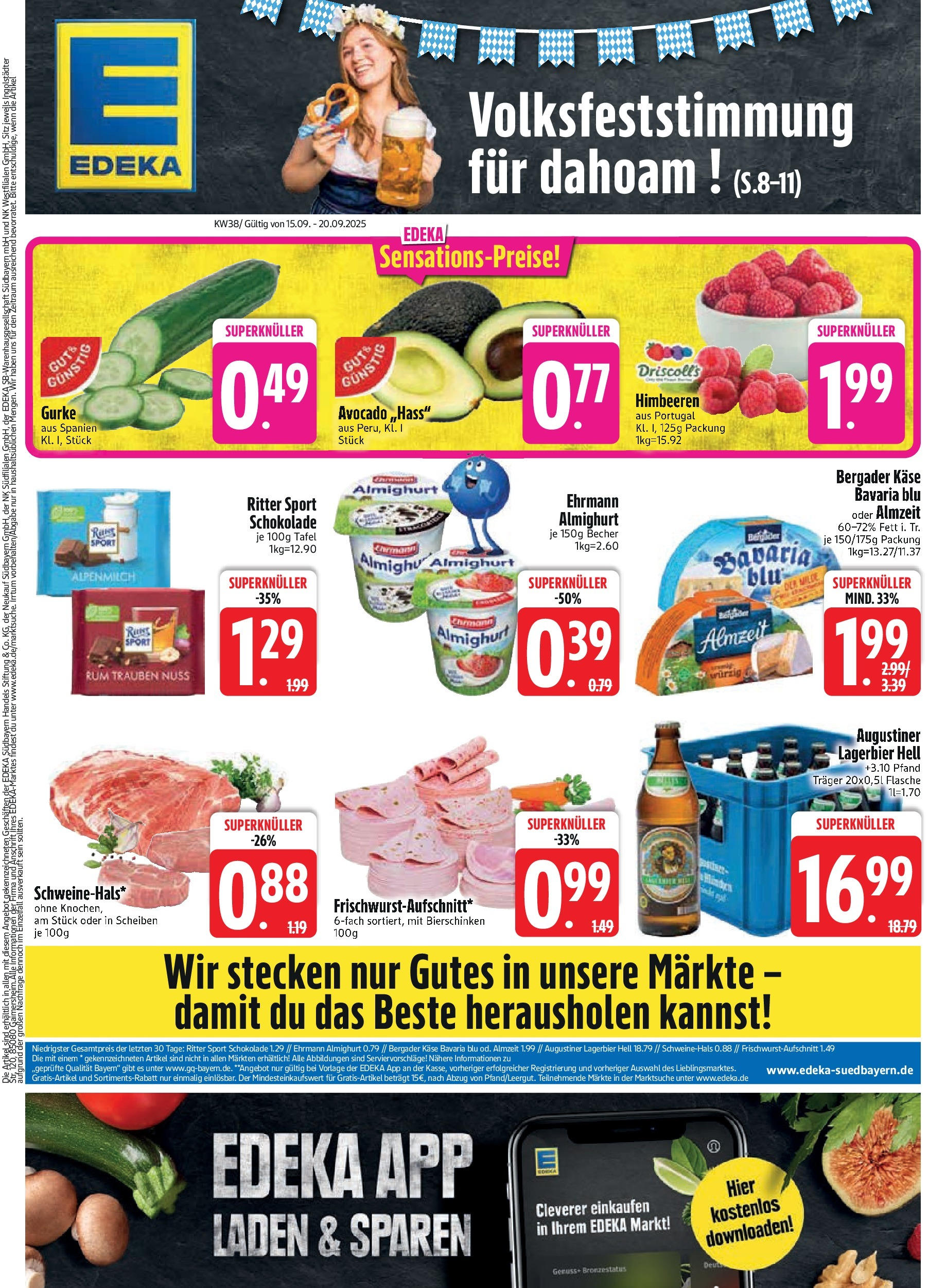 Edeka prospekt Kirchseeon	 (ab 15.09.2025) » Angebote Online | Seite: 3 | Produkte: Himbeeren, Käse, Trauben, Avocado