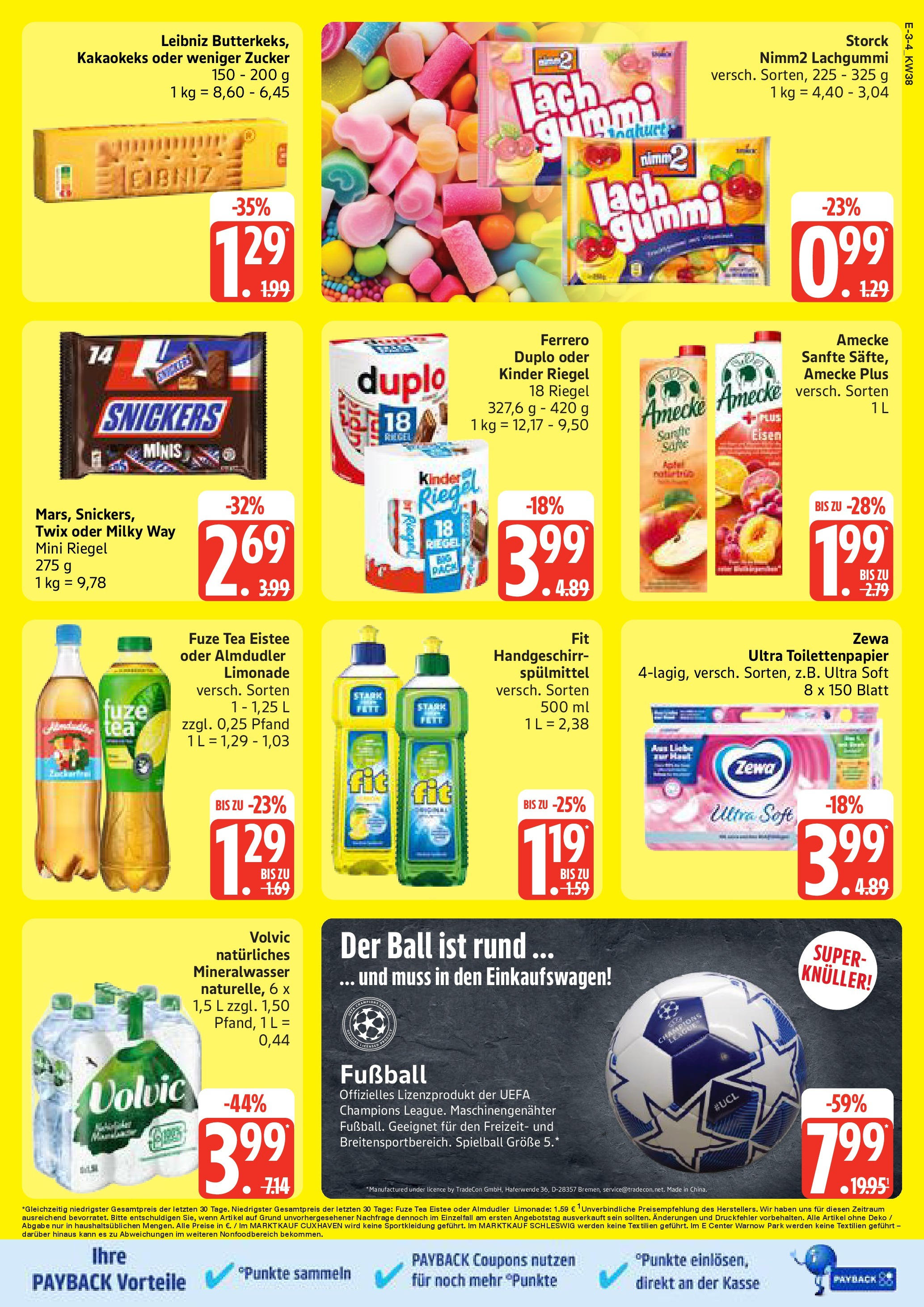 Edeka prospekt Neuruppin	 (ab 15.09.2025) » Angebote Online | Seite: 3 | Produkte: Mineralwasser, Snickers, Twix, Fußball