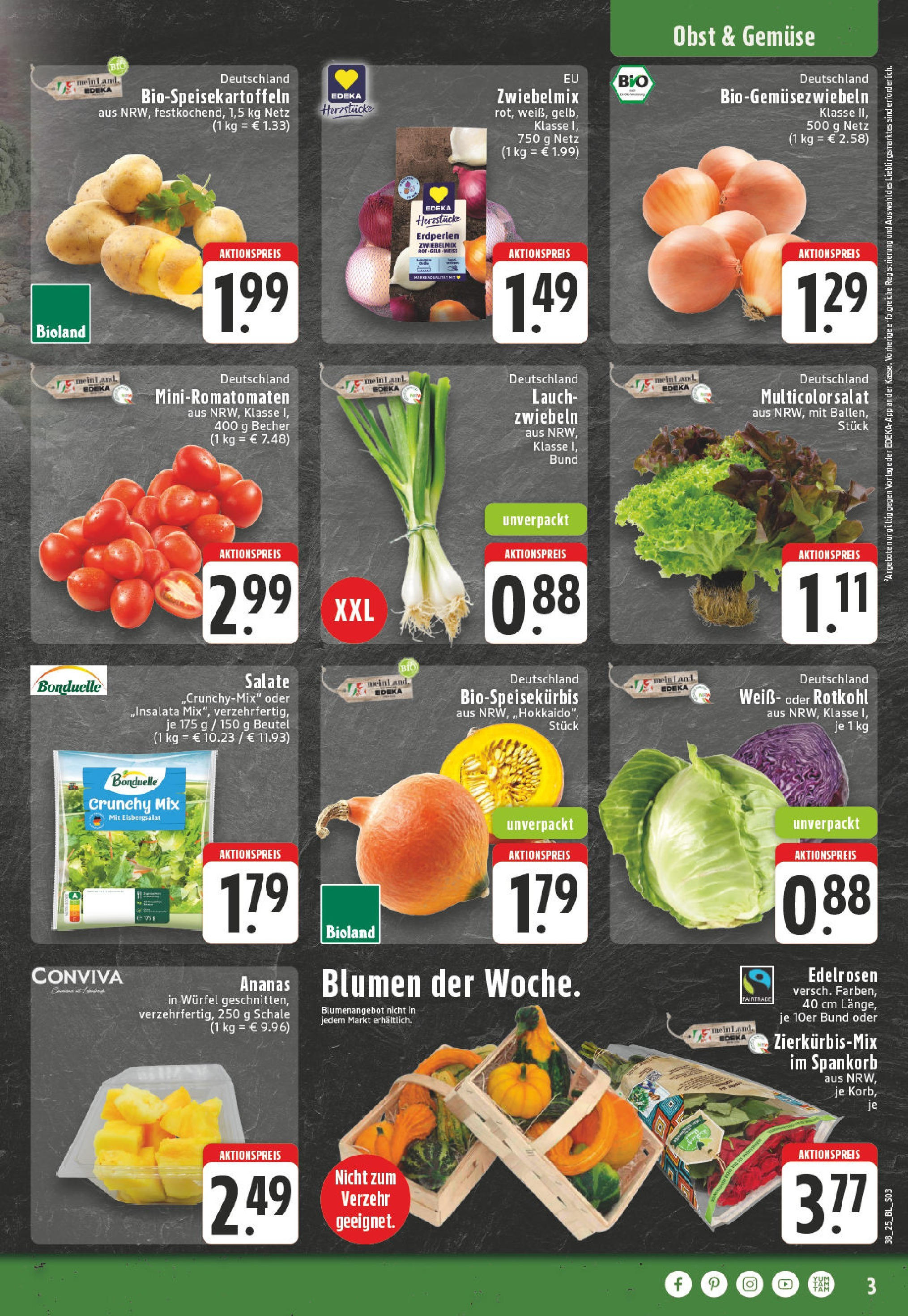 Edeka prospekt Köln	 (ab 15.09.2025) » Angebote Online | Seite: 5 | Produkte: Blumen, Zwiebeln, Gemüse, Obst