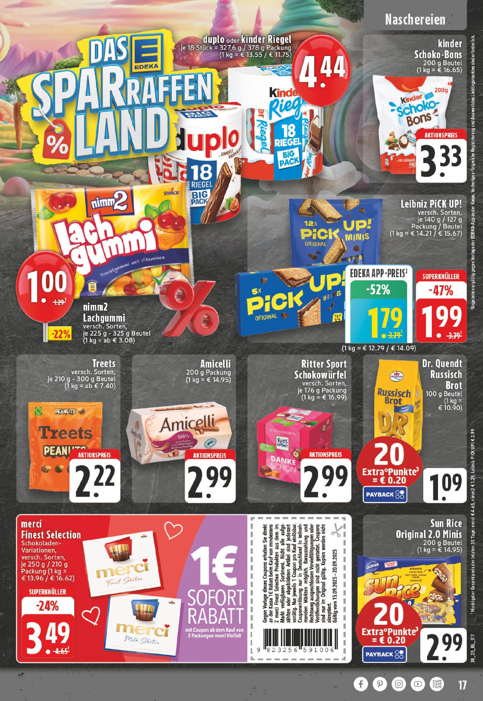 Edeka prospekt Köln	 (ab 15.09.2025) » Angebote Online | Seite: 19 | Produkte: Merci, Ritter sport, Kinder riegel, Brot