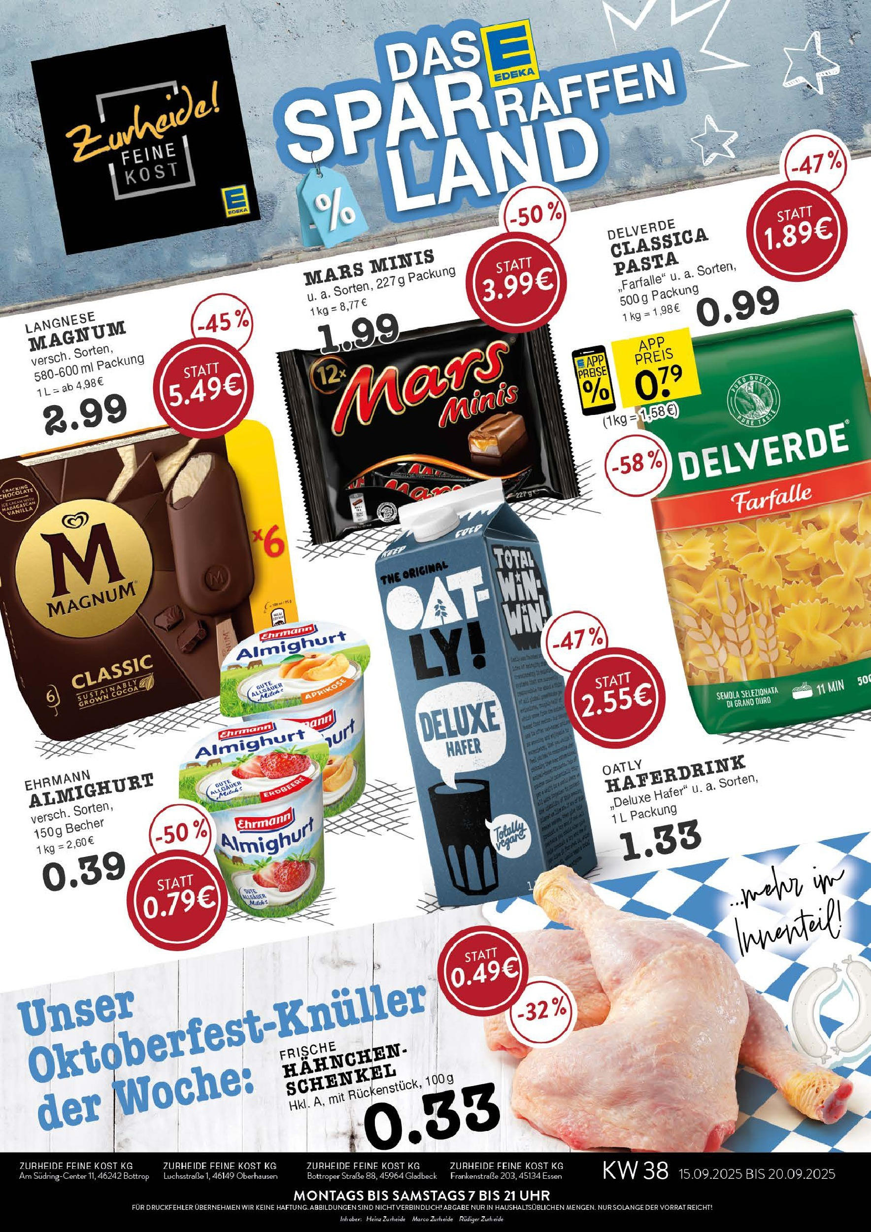 Edeka prospekt Essen	 (ab 15.09.2025) » Angebote Online | Seite: 1 | Produkte: Hahnchen, Ehrmann almighurt, Mars, Oatly