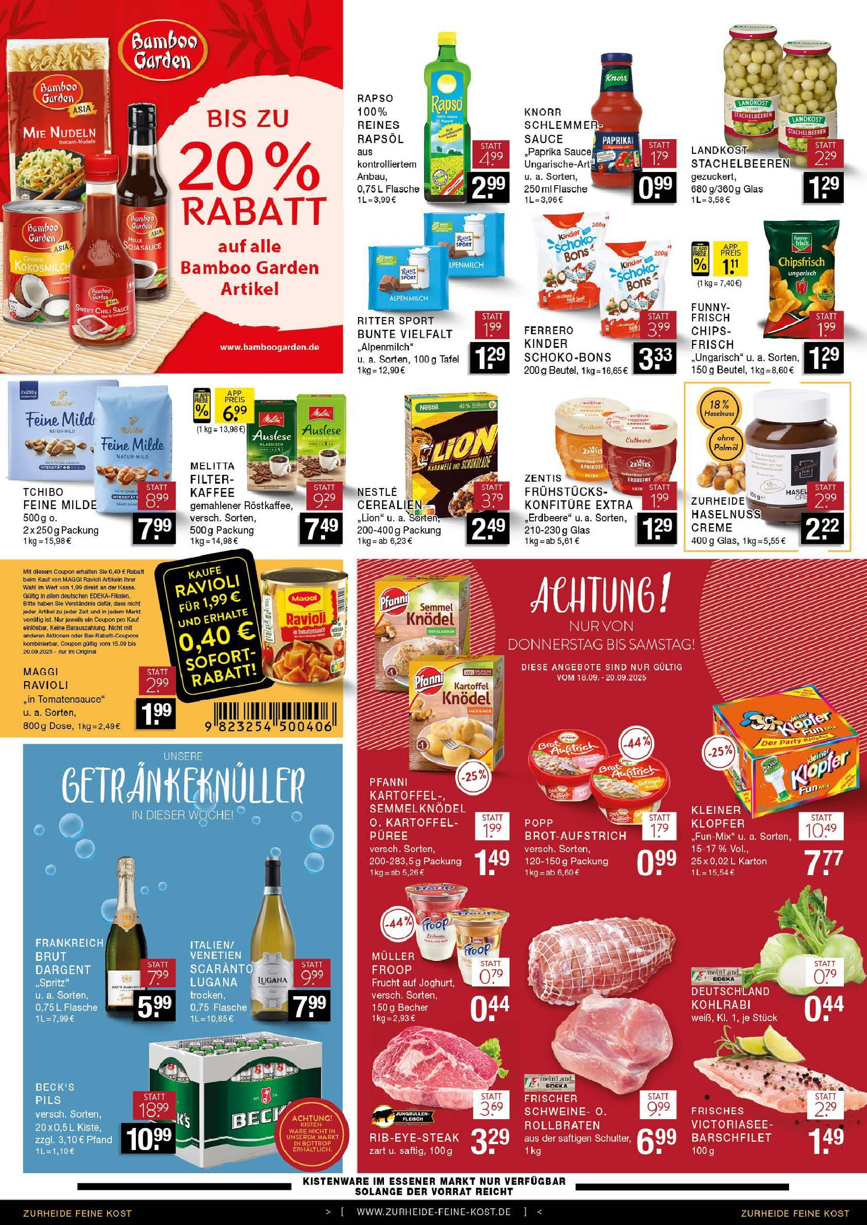 Edeka prospekt Essen	 (ab 15.09.2025) » Angebote Online | Seite: 8 | Produkte: Ritter sport, Creme, Paprika, Nudeln