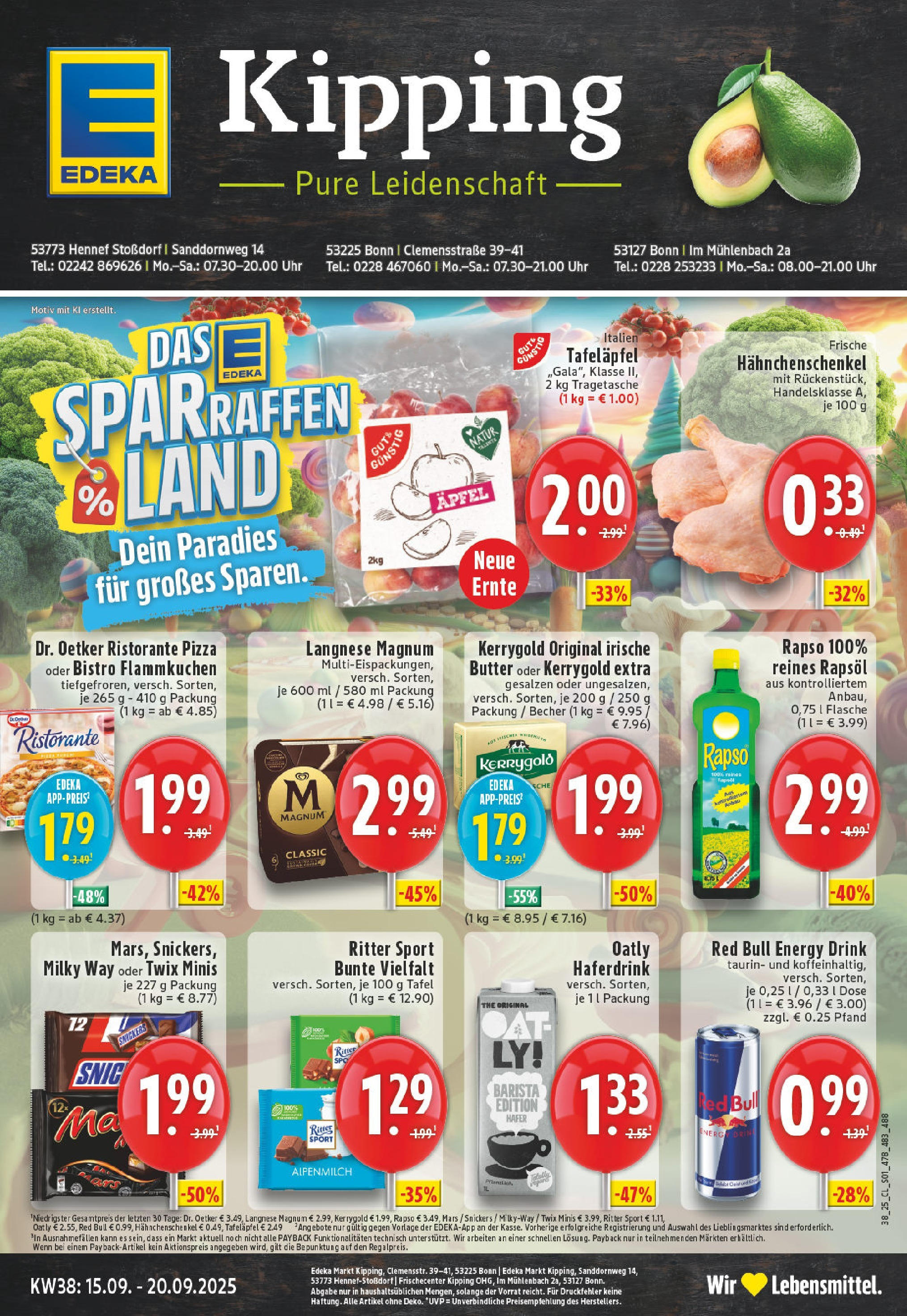 Edeka prospekt Hennef - Stossdorf	 (ab 14.09.2025) » Angebote Online | Seite: 1 | Produkte: Ristorante, Red bull, Butter, Pizza