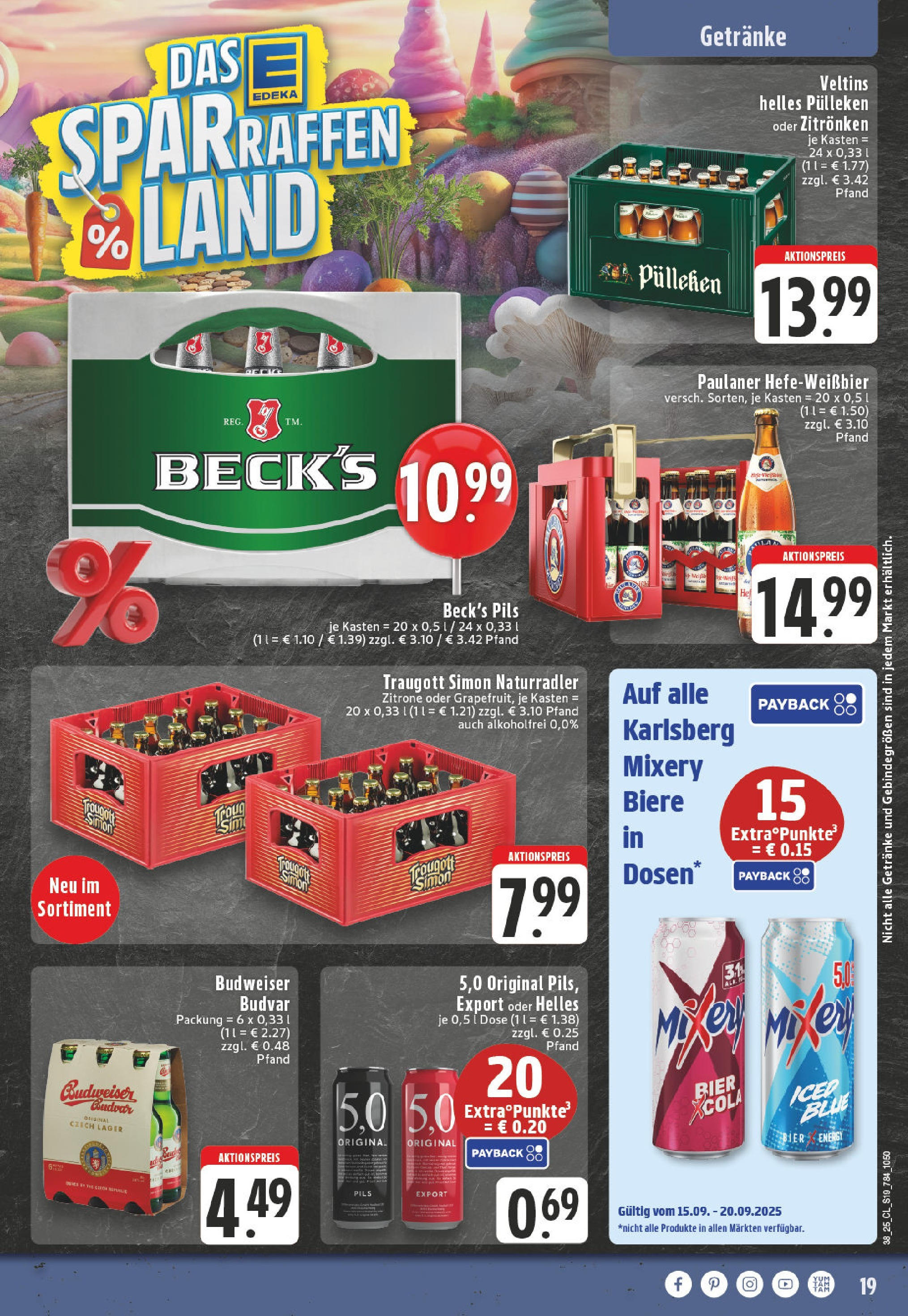 Edeka prospekt Roetgen	 (ab 14.09.2025) » Angebote Online | Seite: 21 | Produkte: Helles pulleken, Energy, Paulaner, Veltins