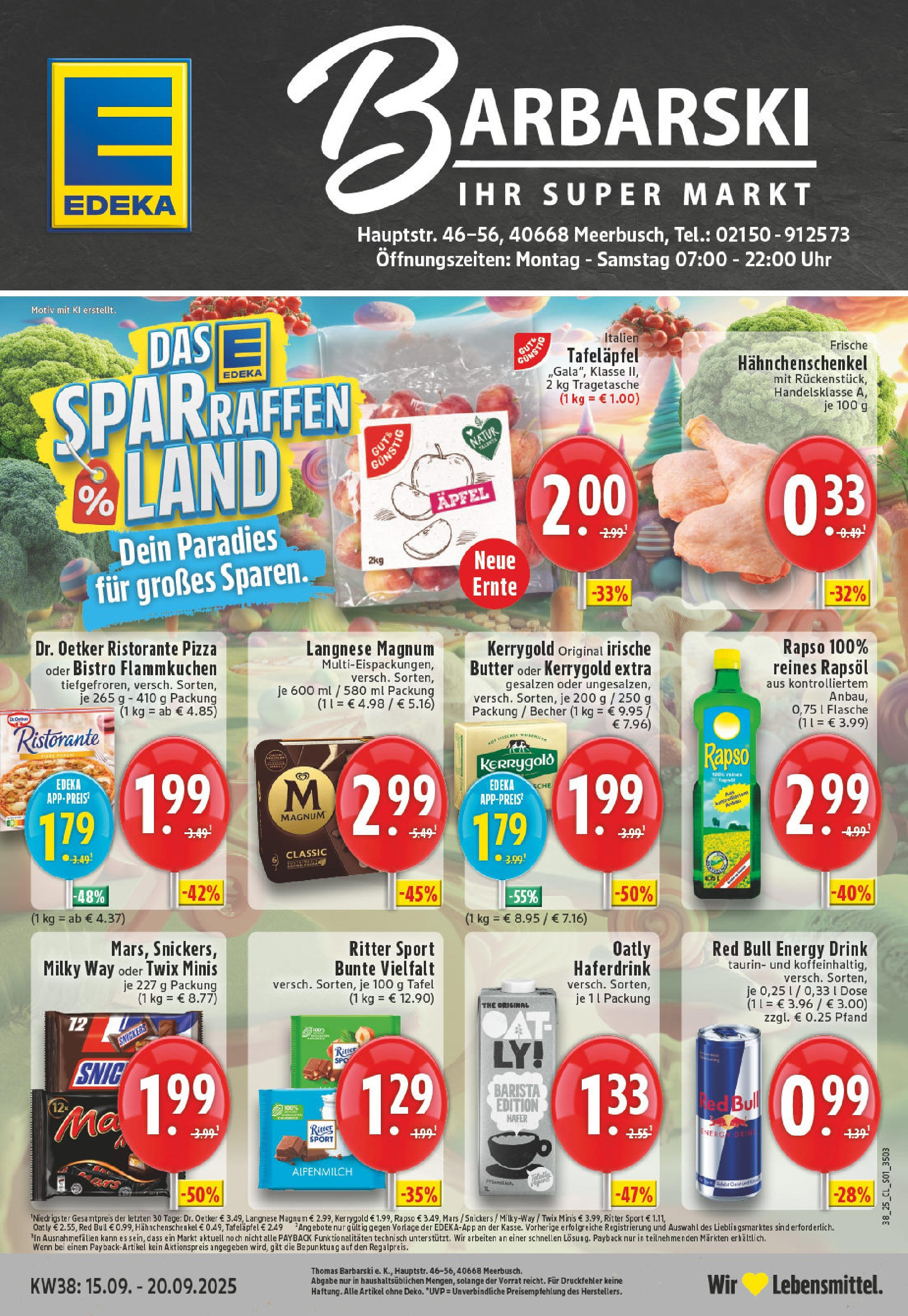 Edeka prospekt Meerbusch	 (ab 14.09.2025) » Angebote Online | Seite: 1 | Produkte: Ristorante, Energy, Butter, Oatly