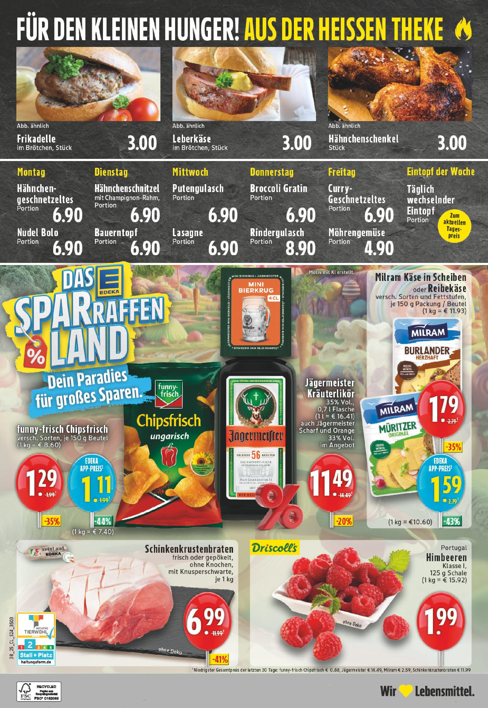 Edeka prospekt Meerbusch	 (ab 14.09.2025) » Angebote Online | Seite: 26 | Produkte: Himbeeren, Hahnchen, Käse, Leberkase