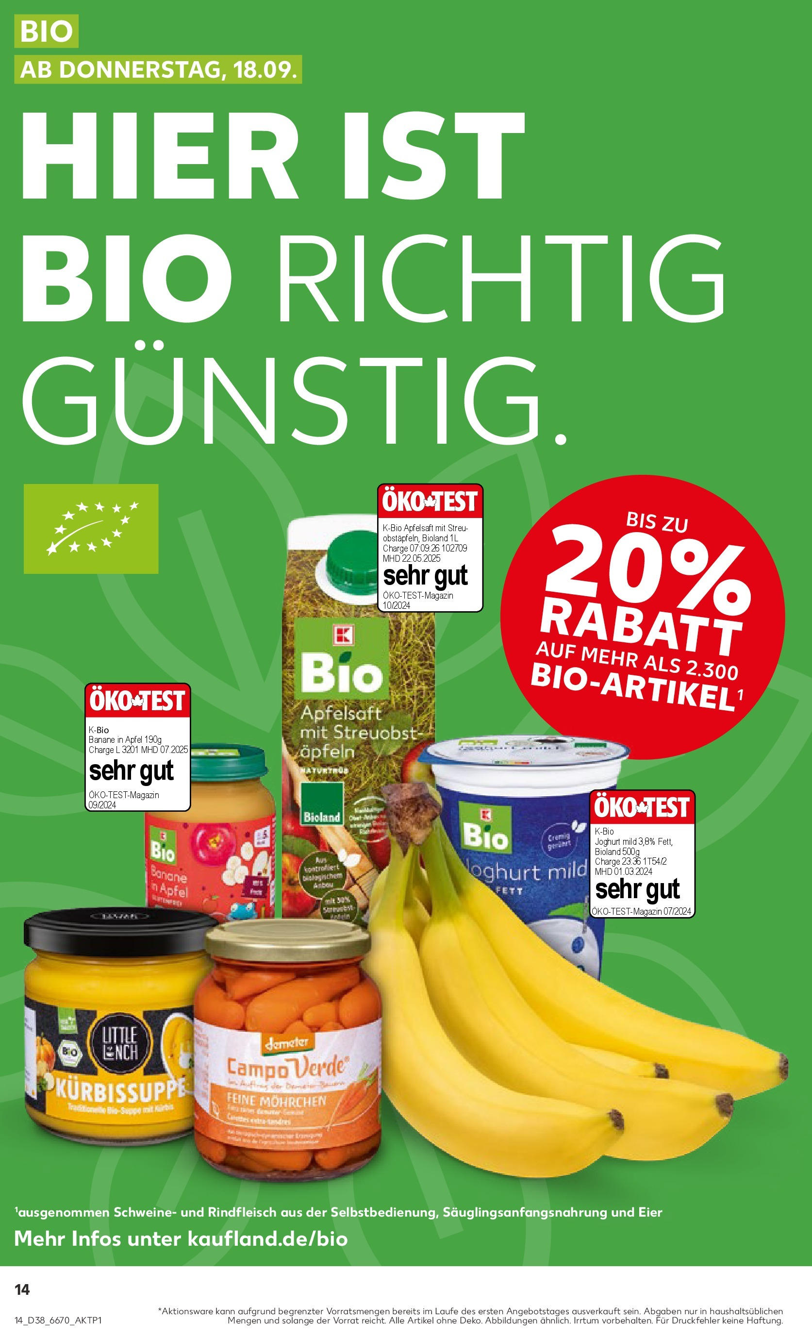 Prospekt Kaufland ab 17.09.2025 » Angebote Online zum Blättern | Seite: 14 | Produkte: Eier, Äpfel, Apfelsaft, Kürbis