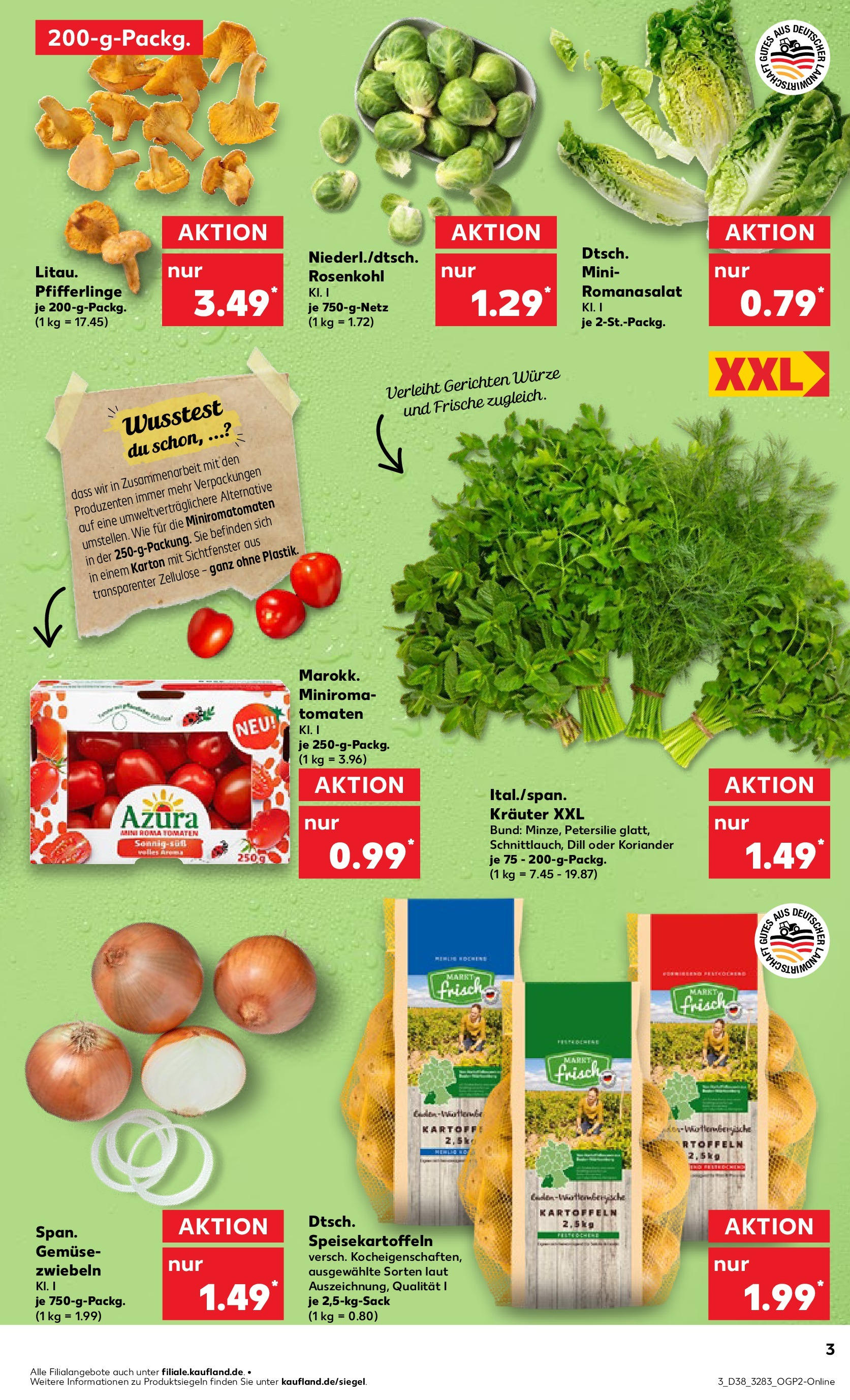 Prospekt Kaufland ab 18.09.2025 » Angebote Online zum Blättern | Seite: 3 | Produkte: Gemüse, Pfifferlinge, Petersilie, Dill
