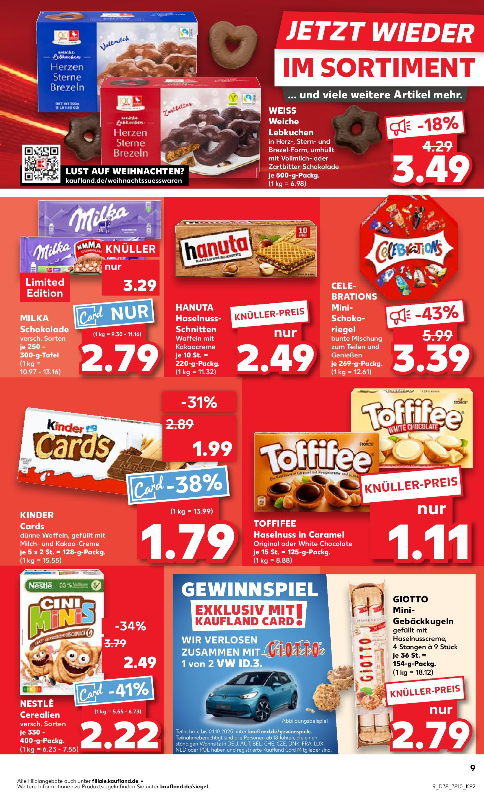 Prospekt Kaufland ab 18.09.2025 » Angebote Online zum Blättern | Seite: 9 | Produkte: Milch, Schokolade, Milka schokolade, Celebrations