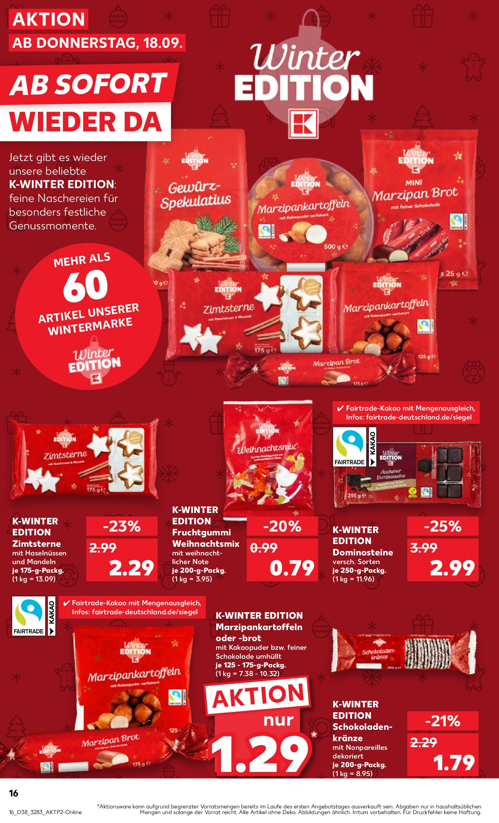 Prospekt Kaufland ab 18.09.2025 » Angebote Online zum Blättern | Seite: 16 | Produkte: Schokolade, Mandeln, Brot