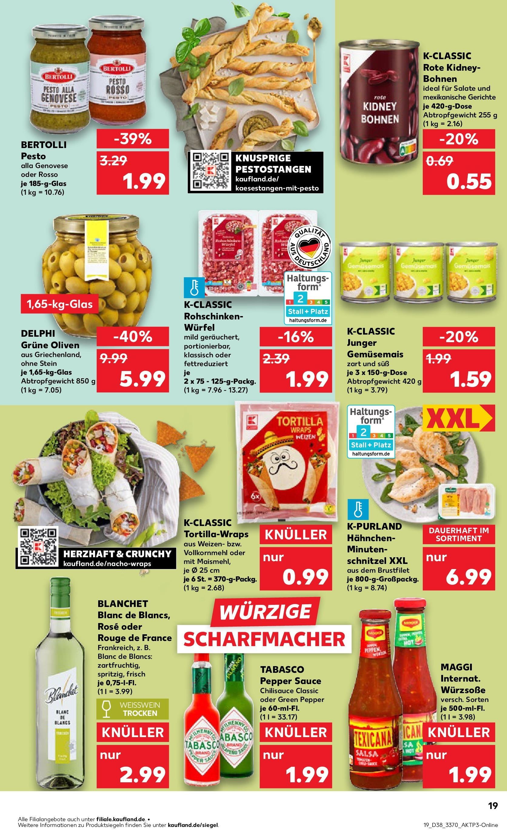 Prospekt Kaufland ab 18.09.2025 » Angebote Online zum Blättern | Seite: 19 | Produkte: Hahnchen, Maggi, Rouge, Schnitzel