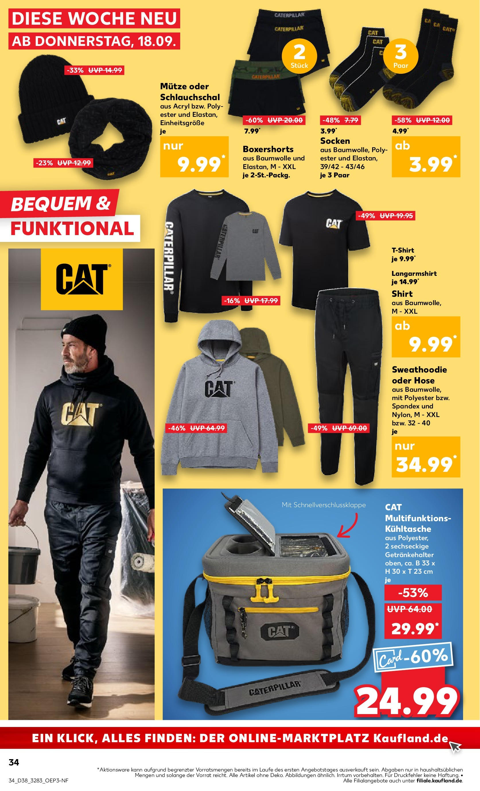 Prospekt Kaufland ab 18.09.2025 » Angebote Online zum Blättern | Seite: 34 | Produkte: Langarmshirt, T-Shirt, Hose, Socken