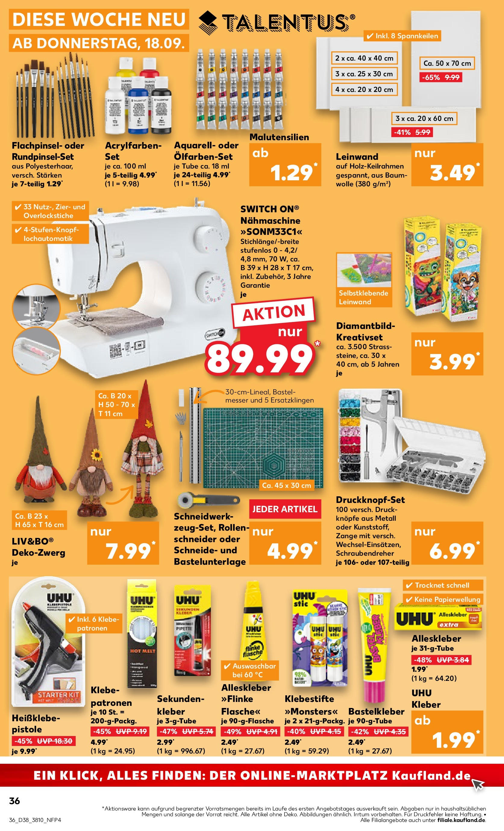 Prospekt Kaufland ab 18.09.2025 » Angebote Online zum Blättern | Seite: 36 | Produkte: Nähmaschine