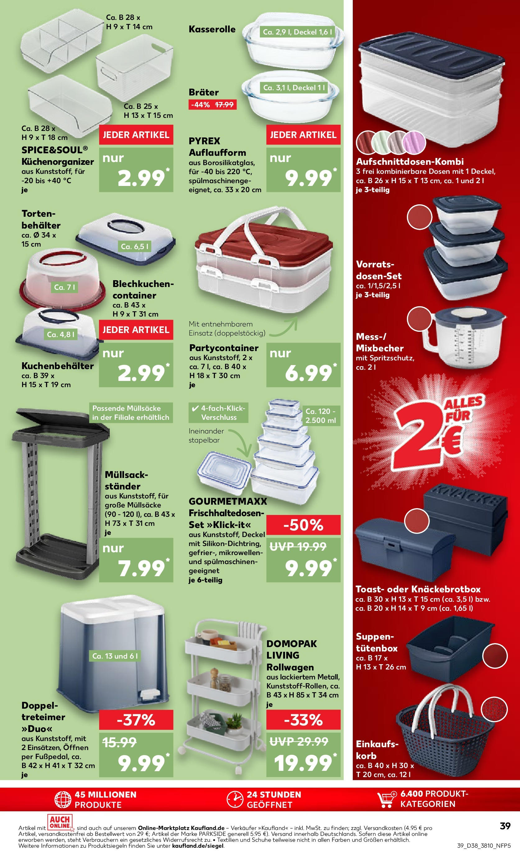 Prospekt Kaufland ab 18.09.2025 » Angebote Online zum Blättern | Seite: 39 | Produkte: Toast, Box, Korb