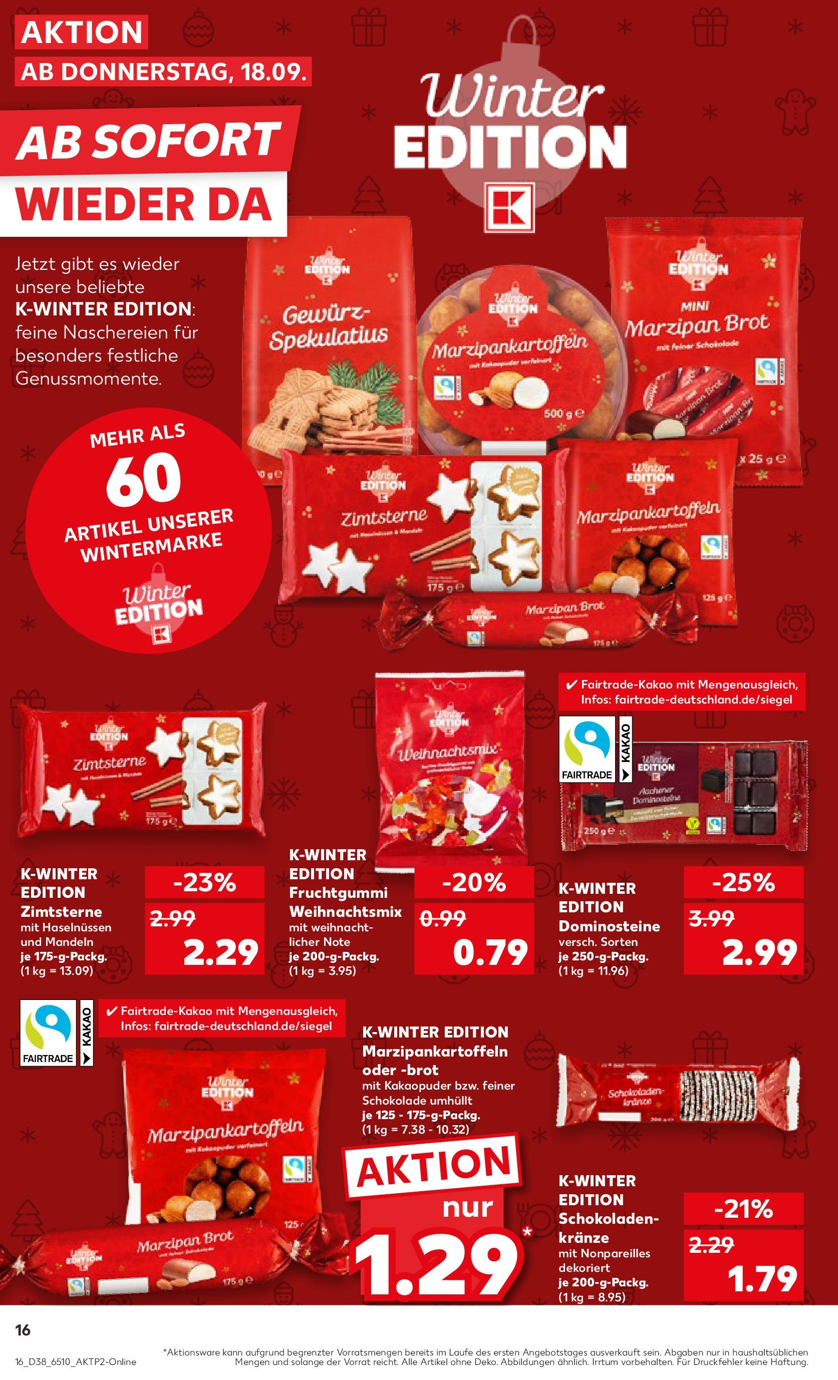 Prospekt Kaufland ab 18.09.2025 » Angebote Online zum Blättern | Seite: 16 | Produkte: Schokolade, Mandeln, Brot