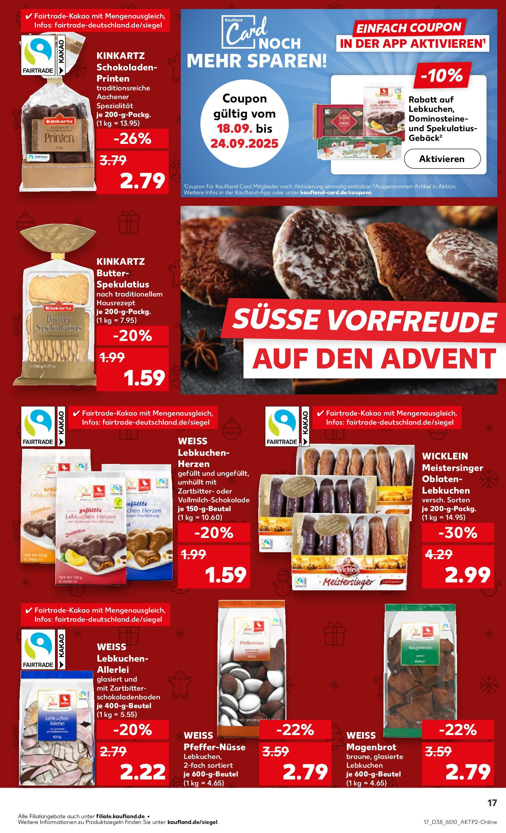 Prospekt Kaufland ab 18.09.2025 » Angebote Online zum Blättern | Seite: 17 | Produkte: Butter