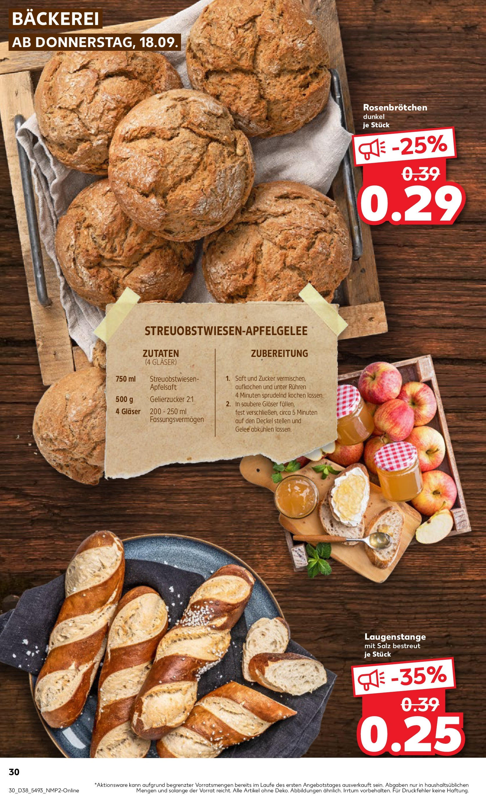 Prospekt Kaufland ab 17.09.2025 » Angebote Online zum Blättern | Seite: 30 | Produkte: Gelierzucker, Apfelsaft, Salz, Saft