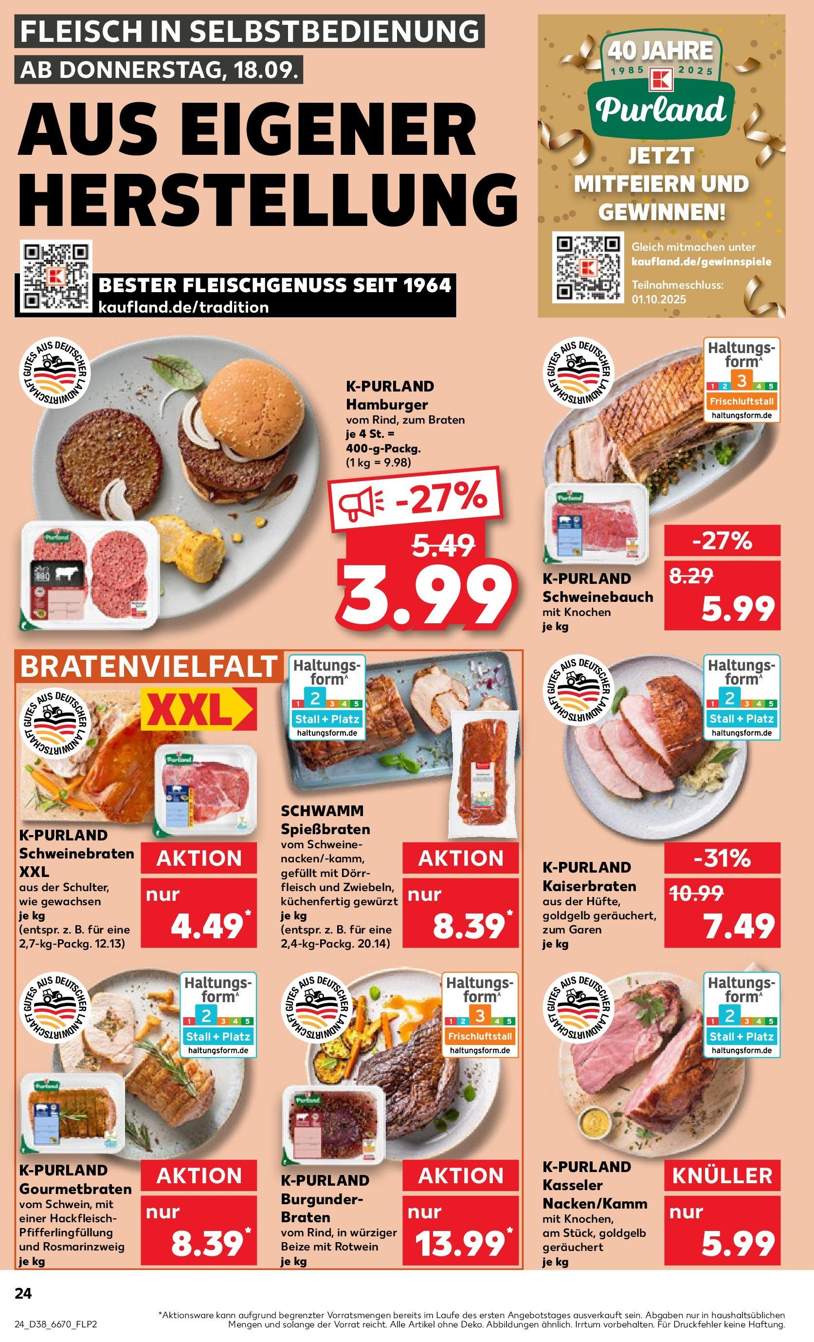 Prospekt Kaufland ab 18.09.2025 » Angebote Online zum Blättern | Seite: 24 | Produkte: Rotwein, Schweinebauch, Fleisch, Hackfleisch