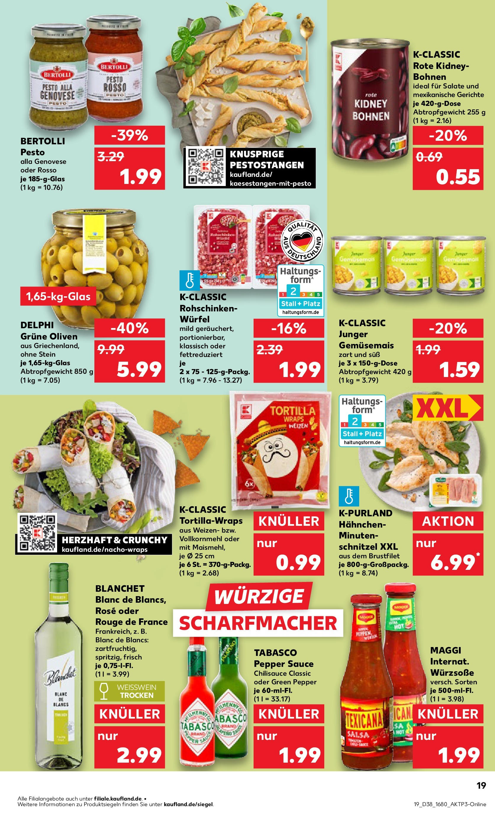 Prospekt Kaufland ab 17.09.2025 » Angebote Online zum Blättern | Seite: 19 | Produkte: Hahnchen, Maggi, Weißwein, Rouge