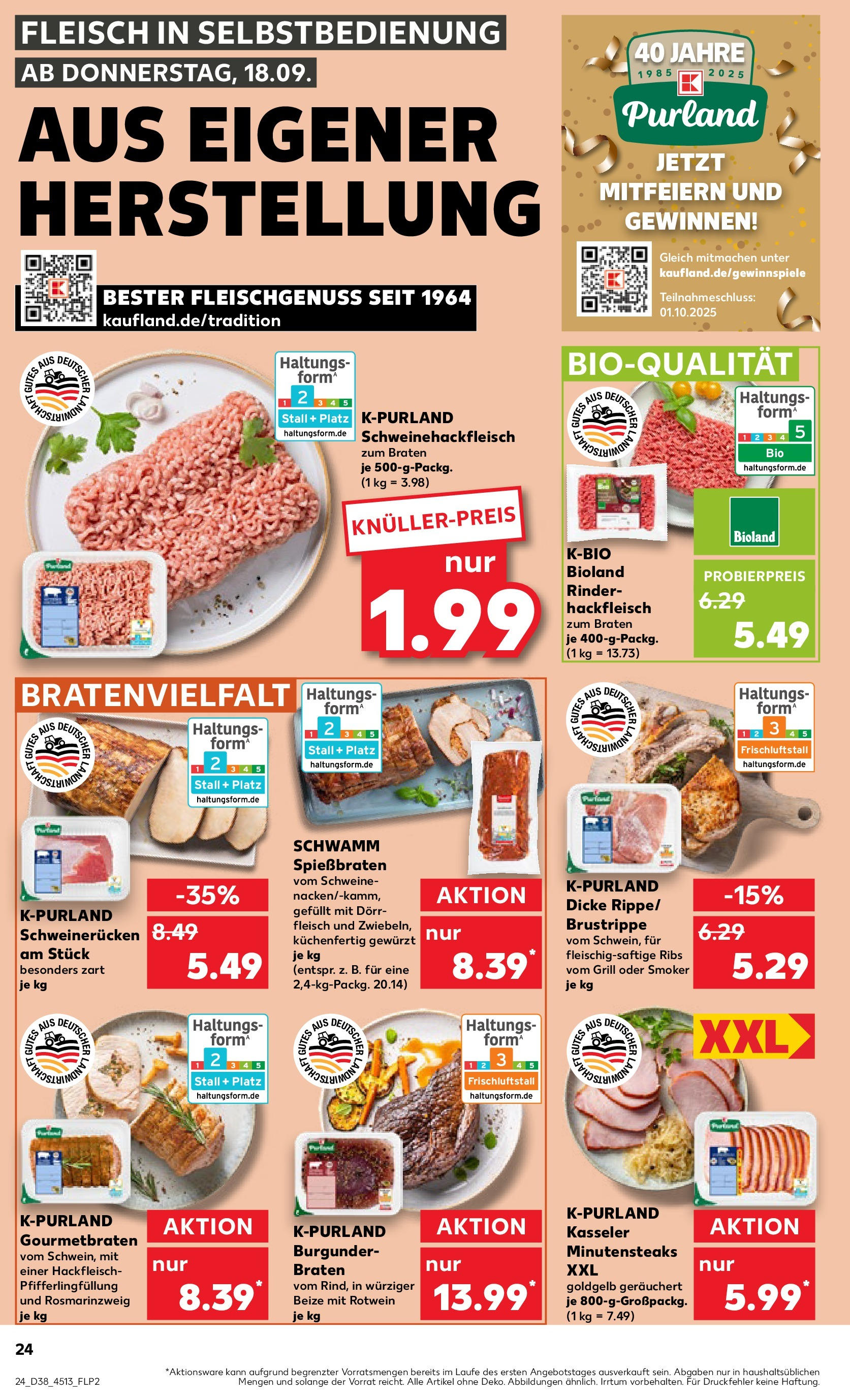 Prospekt Kaufland ab 17.09.2025 » Angebote Online zum Blättern | Seite: 24 | Produkte: Grill, Schweinerucken, Fleisch, Hackfleisch