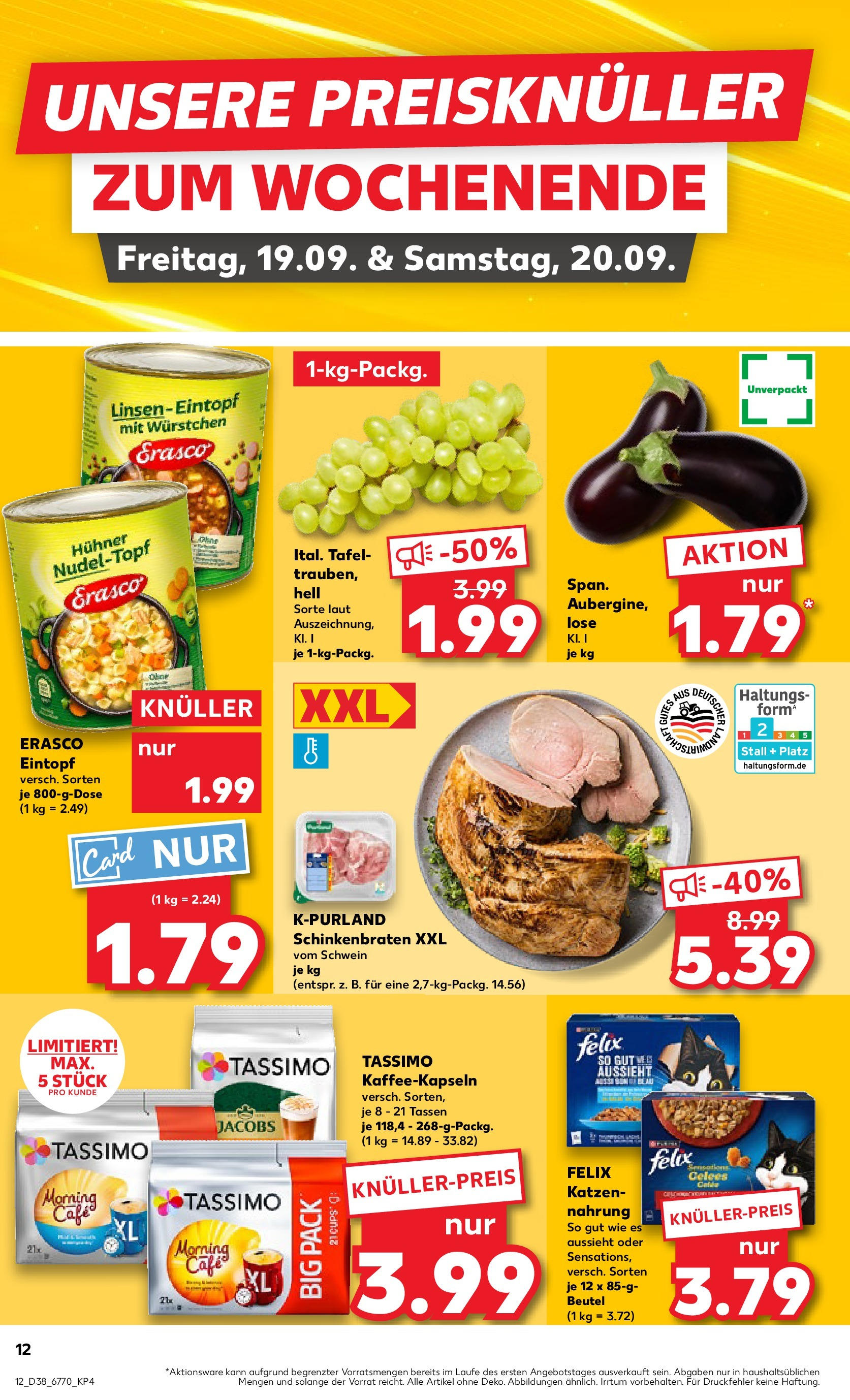 Prospekt Kaufland ab 18.09.2025 » Angebote Online zum Blättern | Seite: 12 | Produkte: Erasco, Tassimo