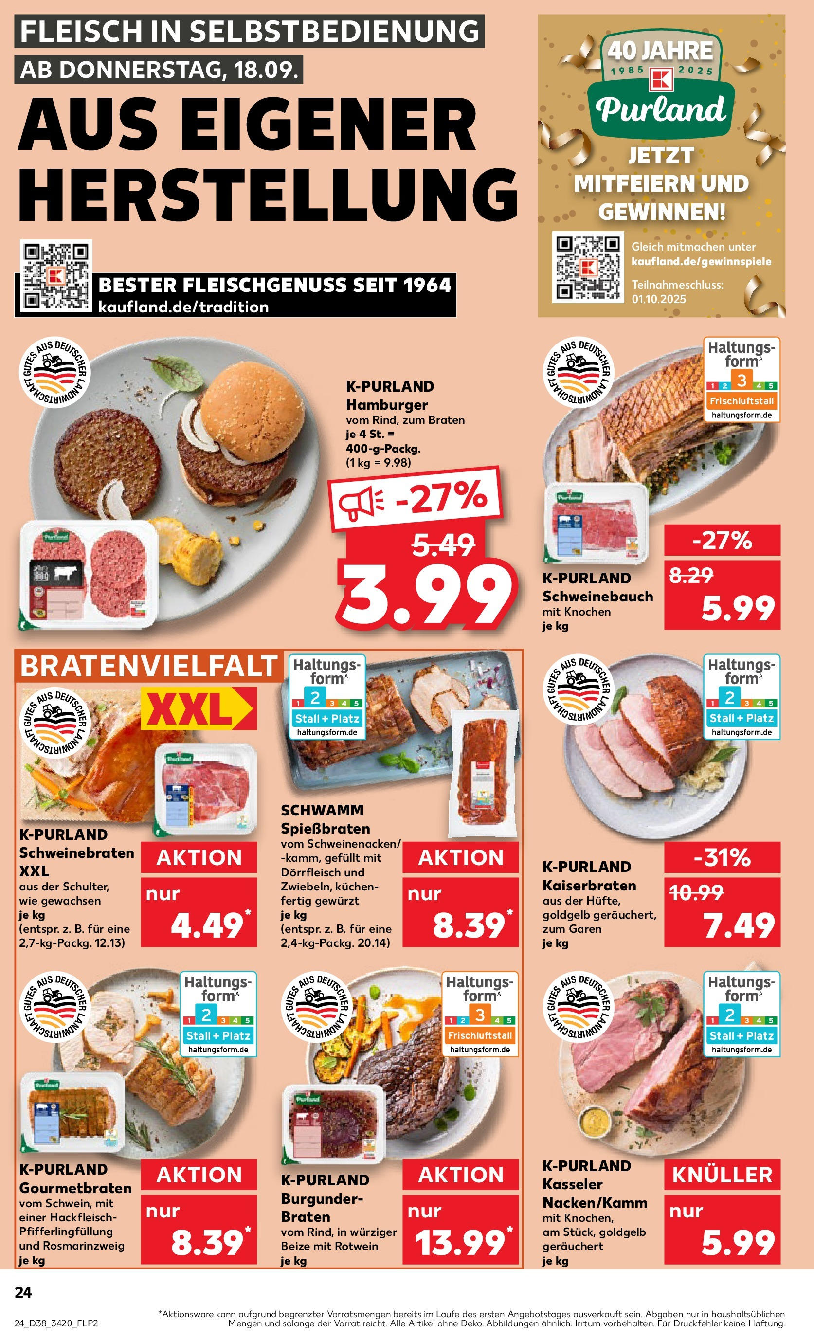 Prospekt Kaufland ab 18.09.2025 » Angebote Online zum Blättern | Seite: 24 | Produkte: Rotwein, Schweinebauch, Kuchen, Fleisch