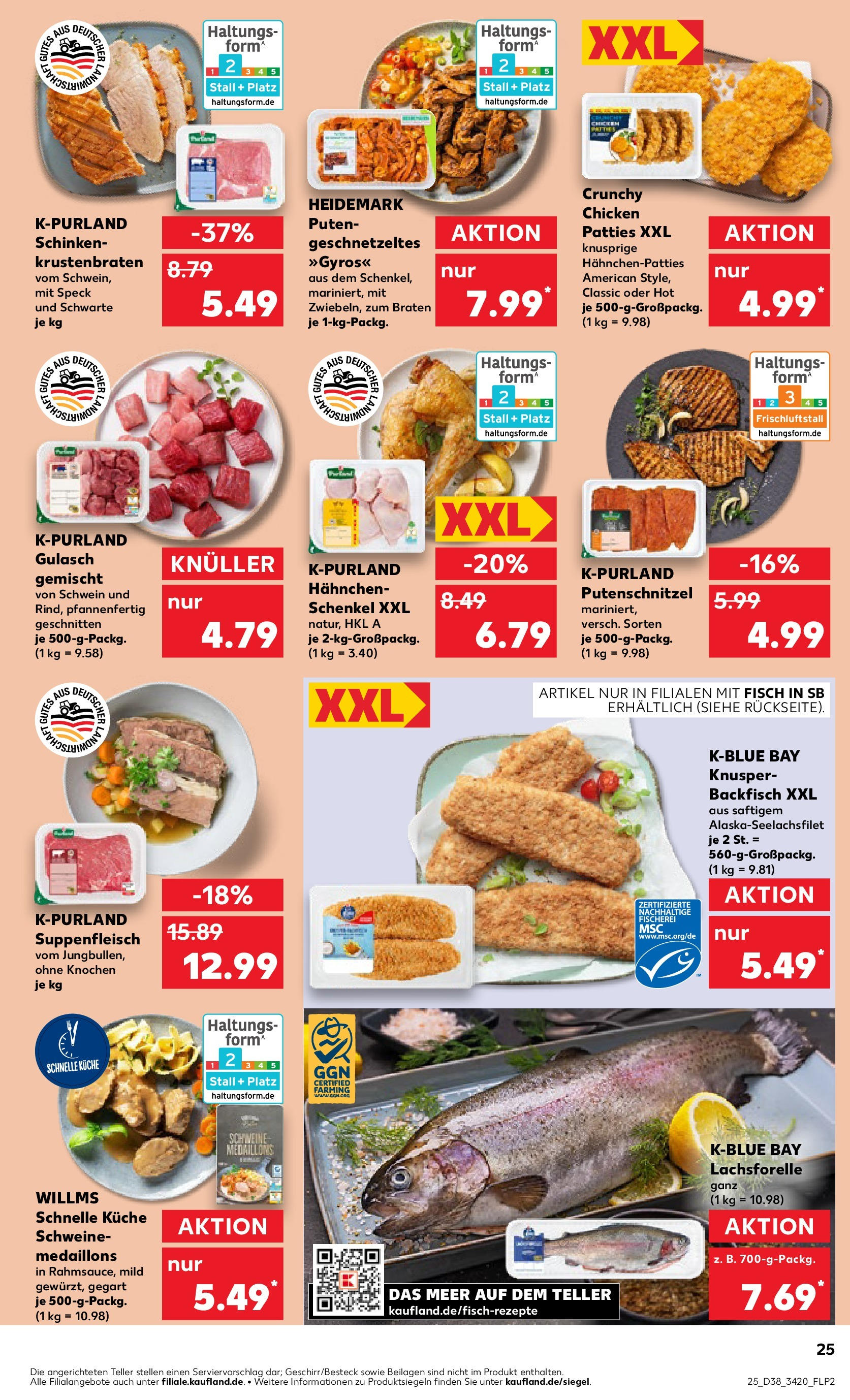 Prospekt Kaufland ab 18.09.2025 » Angebote Online zum Blättern | Seite: 25 | Produkte: Küche, Gulasch, Putenschnitzel, Suppenfleisch