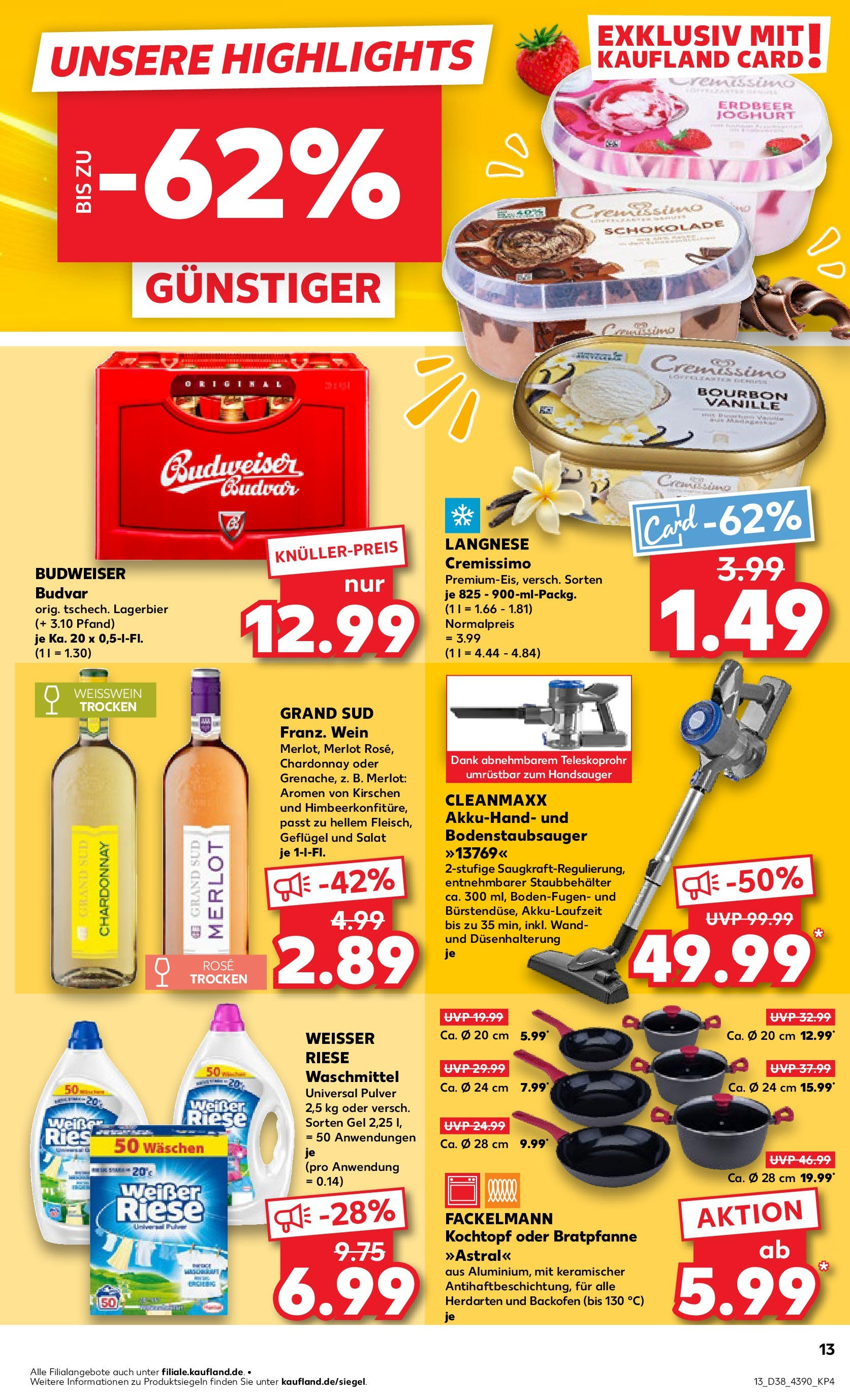 Prospekt Kaufland ab 18.09.2025 » Angebote Online zum Blättern | Seite: 13 | Produkte: Cremissimo, Weißwein, Weißwein trocken, Kirschen