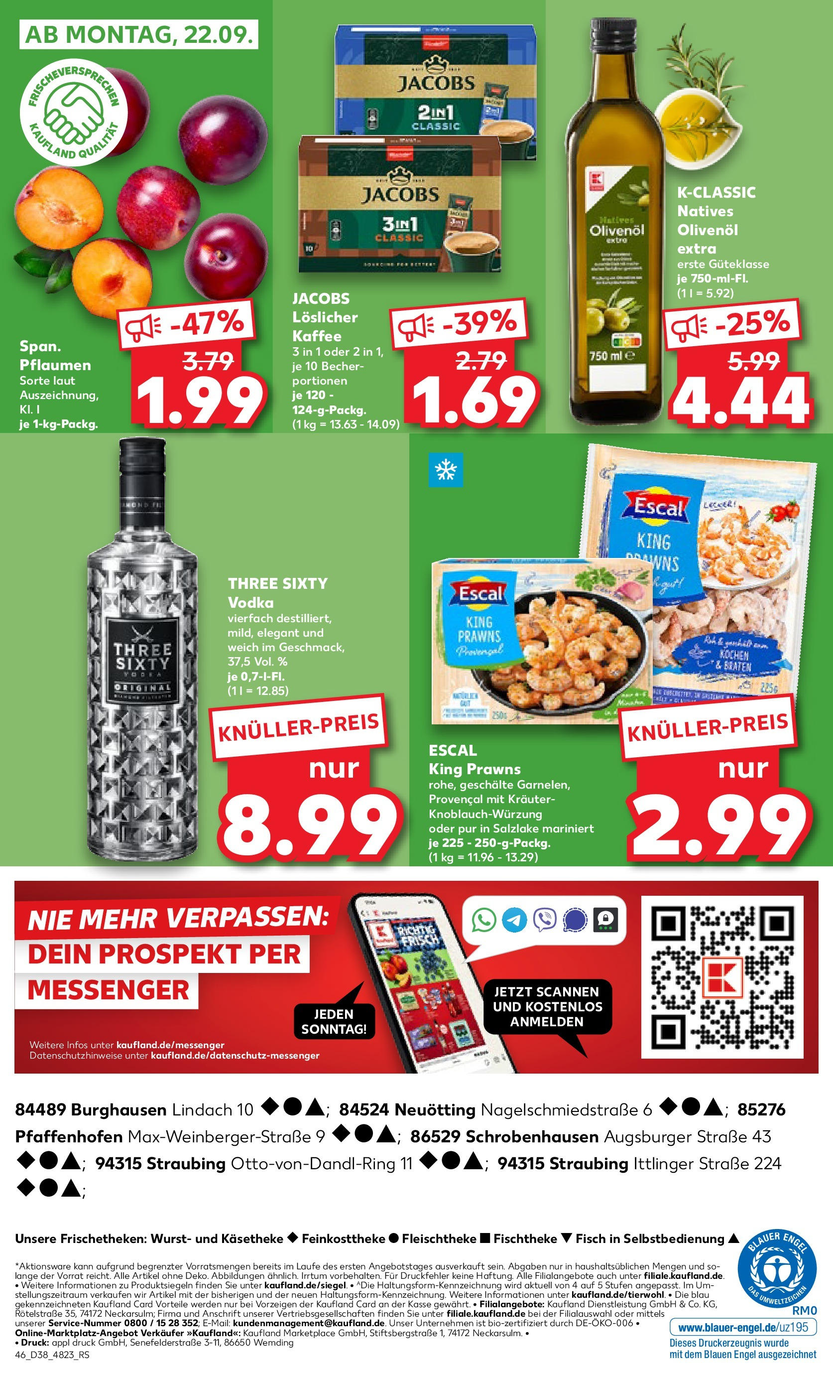 Prospekt Kaufland ab 17.09.2025 » Angebote Online zum Blättern | Seite: 46 | Produkte: Kaffee, Olivenol, Wurst, Vodka