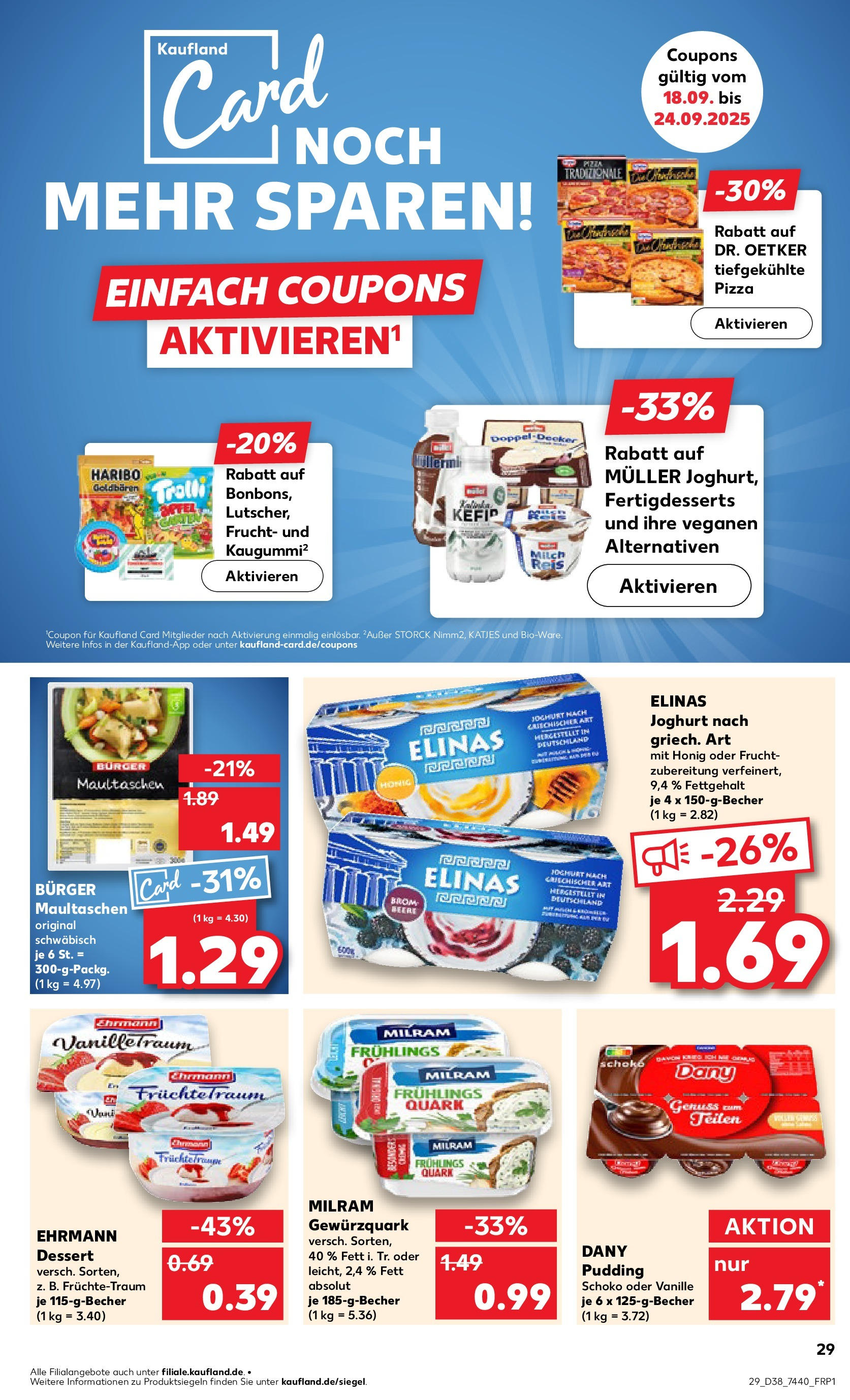 Prospekt Kaufland ab 17.09.2025 » Angebote Online zum Blättern | Seite: 29 | Produkte: Katjes, Milram, Pasta, Reis