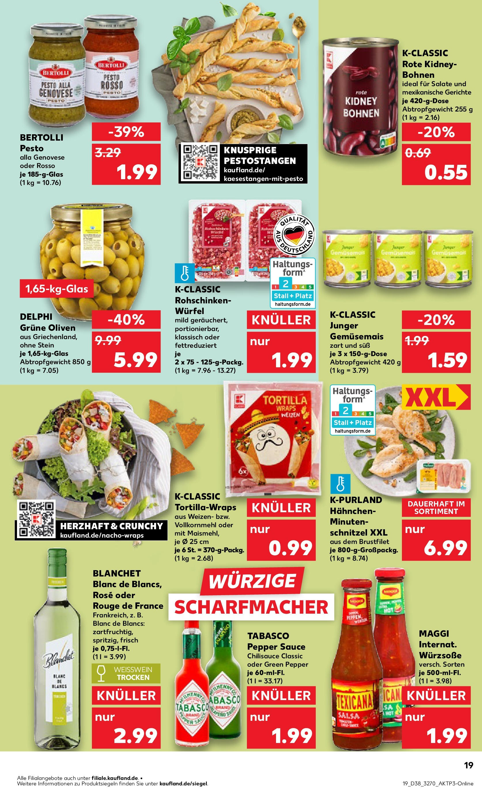 Prospekt Kaufland ab 18.09.2025 » Angebote Online zum Blättern | Seite: 19 | Produkte: Hahnchen, Maggi, Weißwein, Rouge