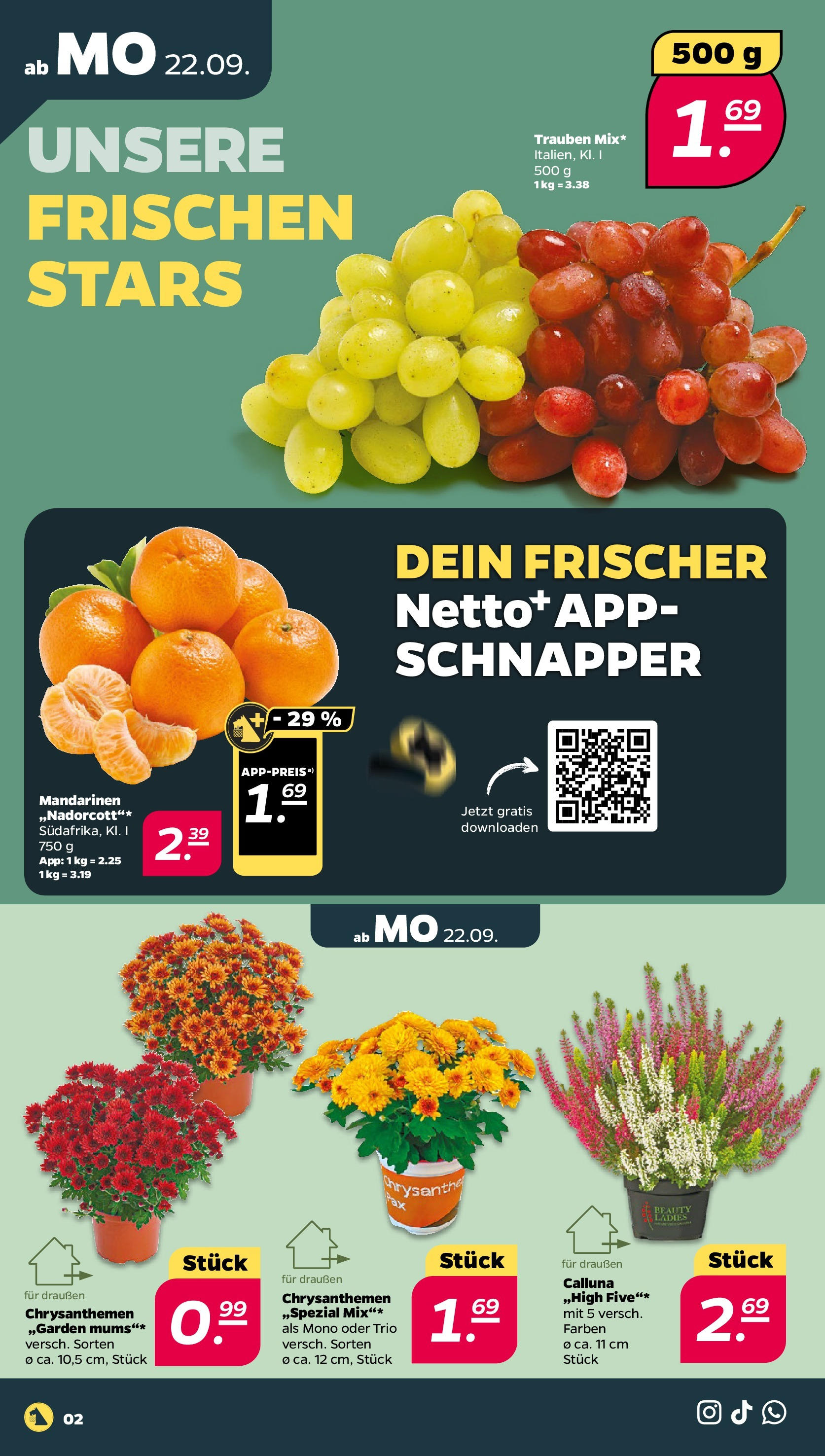 Netto - Netto APS : Wochenangebote ab 21.09.2025 → Angebote nächste Woche | Seite: 2 | Produkte: Trauben, Mandarinen