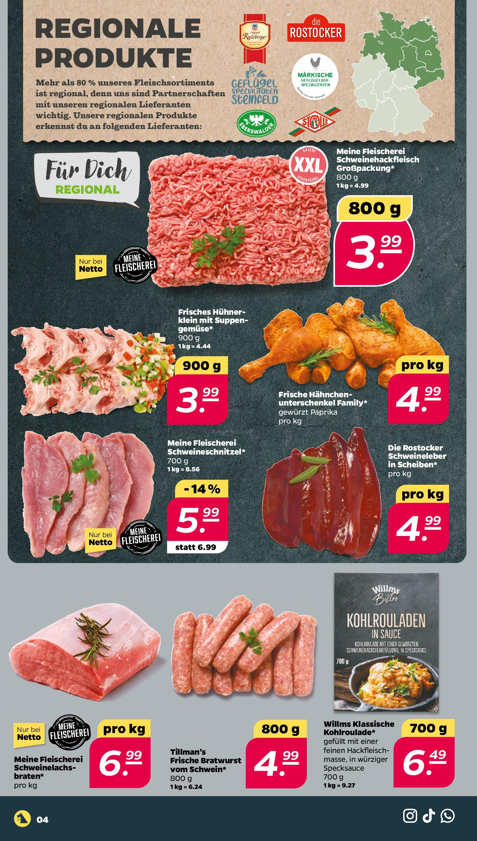 Netto - Netto APS : Wochenangebote ab 21.09.2025 → Angebote nächste Woche | Seite: 4 | Produkte: Hahnchen, Bratwurst, Paprika, Hackfleisch