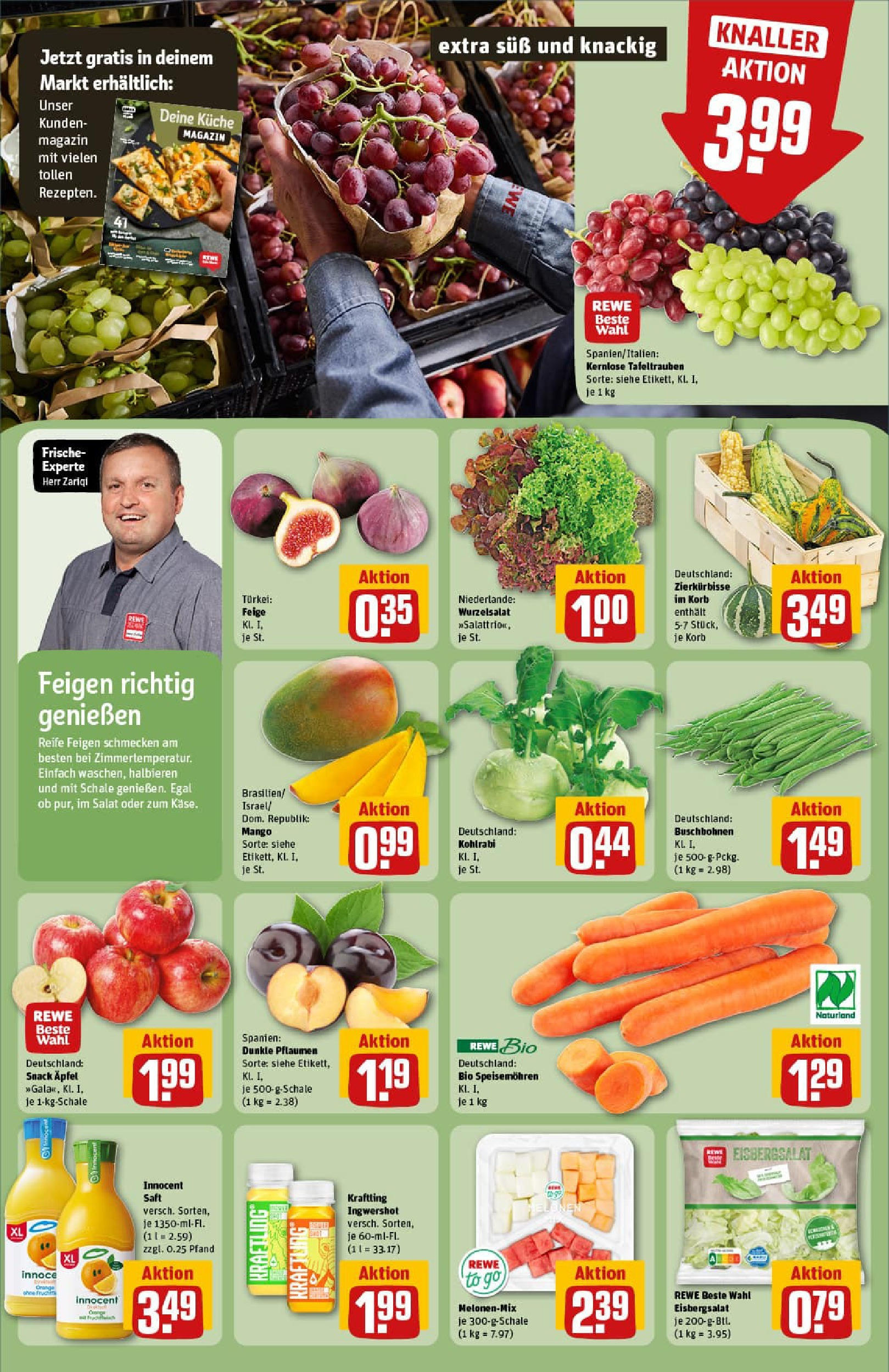 REWE Prospekt ab 14.09.2025 zum Blättern » Angebote | Seite: 6 | Produkte: Küche, Äpfel, Saft, Salat