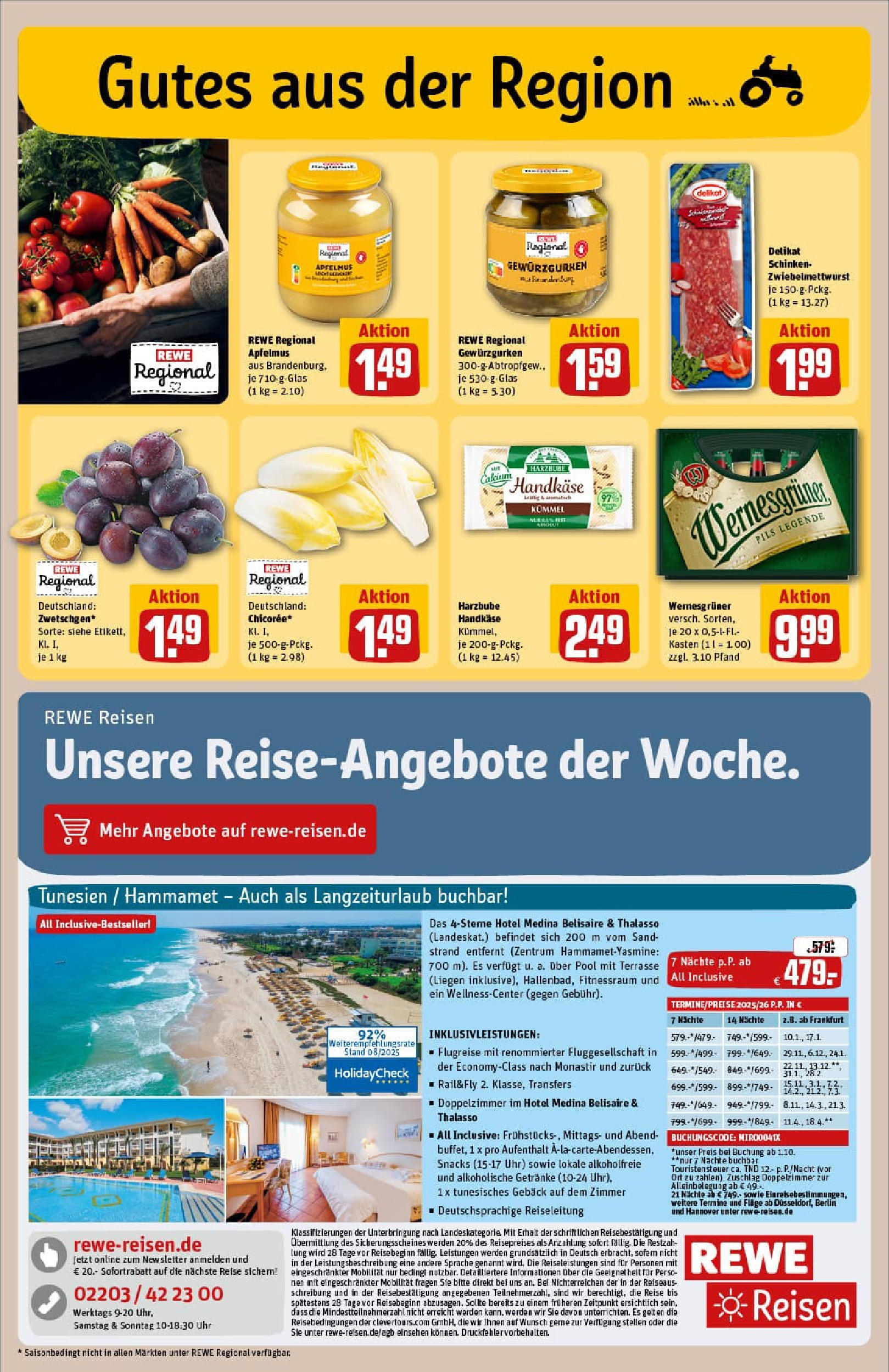 REWE Prospekt ab 14.09.2025 zum Blättern » Angebote | Seite: 21 | Produkte: Pils, Wernesgruner, Schinken, Uhr