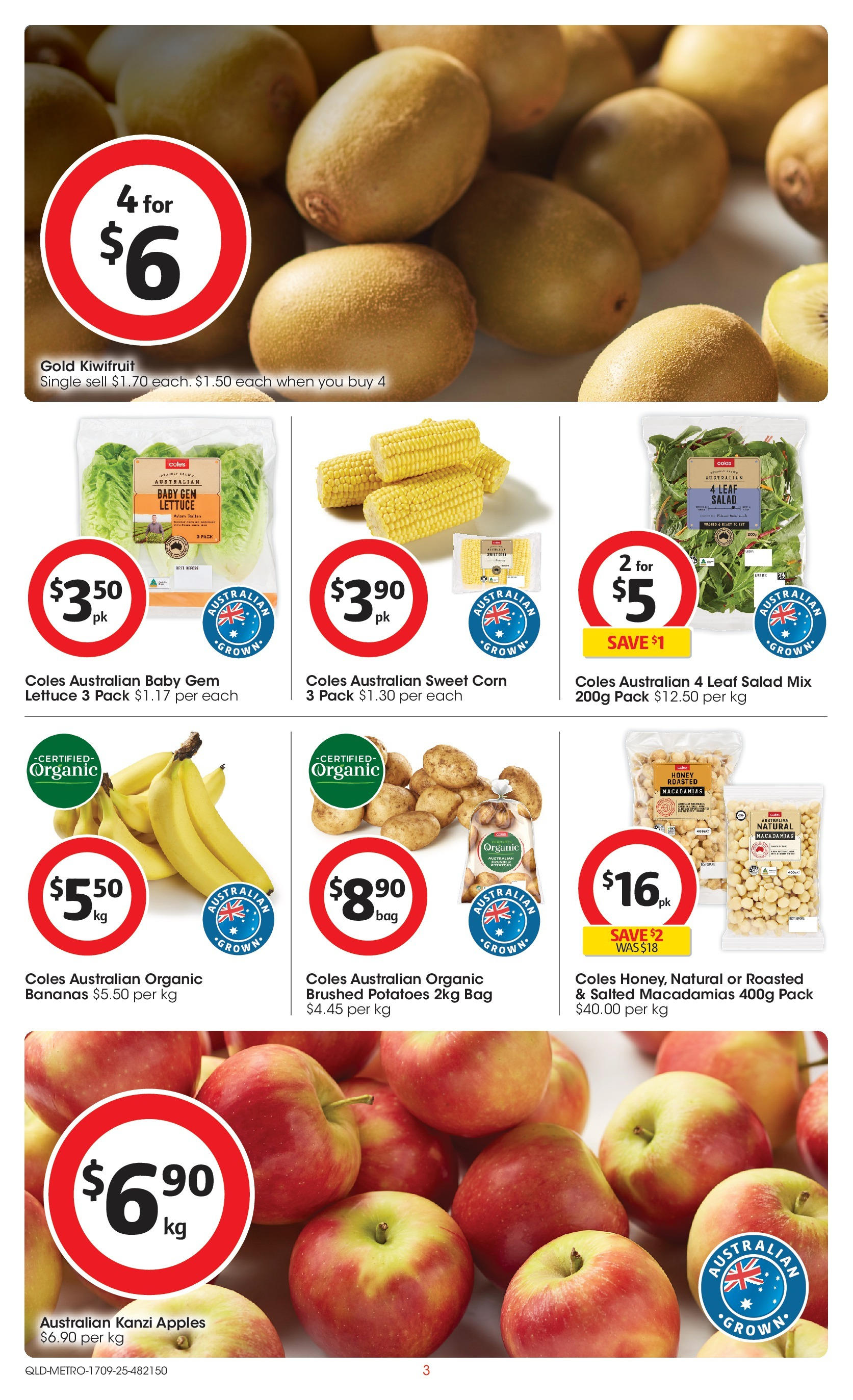 ﻿﻿Coles catalogue valid from 17/09/2025 > Online Australia | Page: 3 | Products: Gem, Honey, Bananas, Potatoes