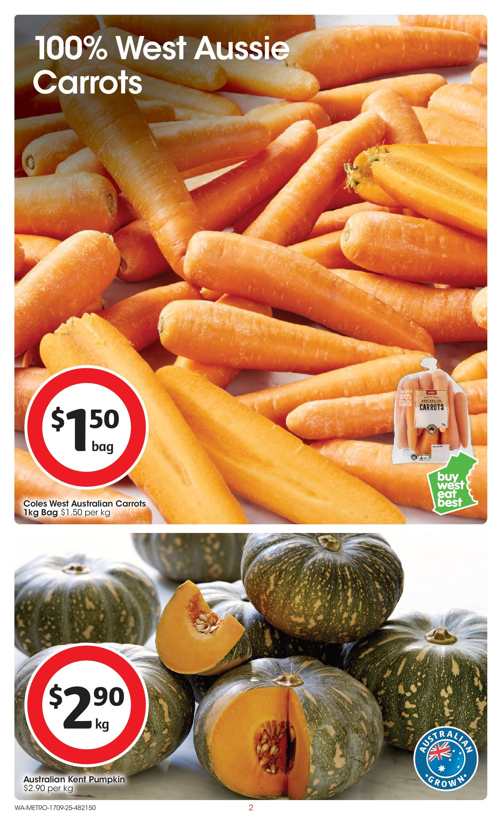 ﻿﻿Coles catalogue valid from 17/09/2025 > Online Australia | Page: 2 | Products: Carrots, Pumpkin, Bag