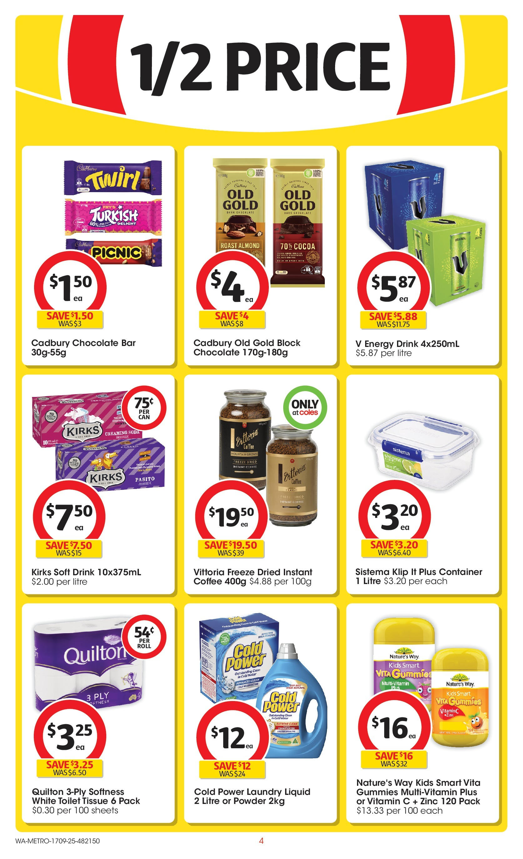 ﻿﻿Coles catalogue valid from 17/09/2025 > Online Australia | Page: 4 | Products: Toilet, Cocoa, Water, Vitamin