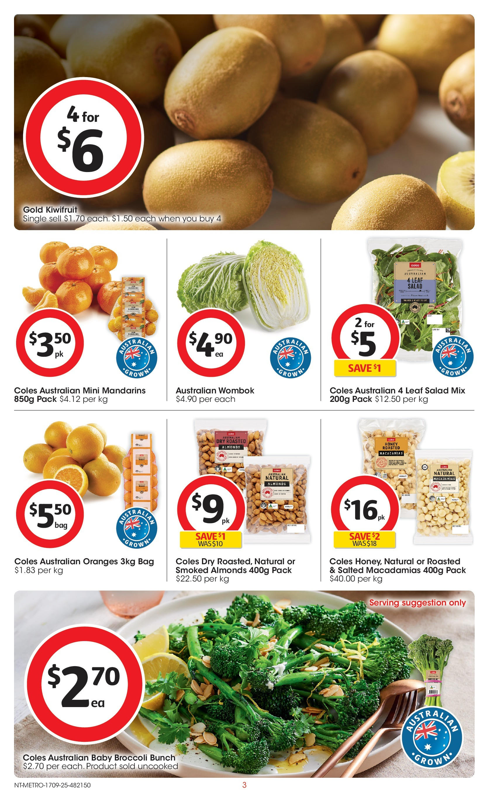 ﻿﻿Coles catalogue valid from 17/09/2025 > Online Australia | Page: 3 | Products: Honey, Mandarins, Salad, Bag