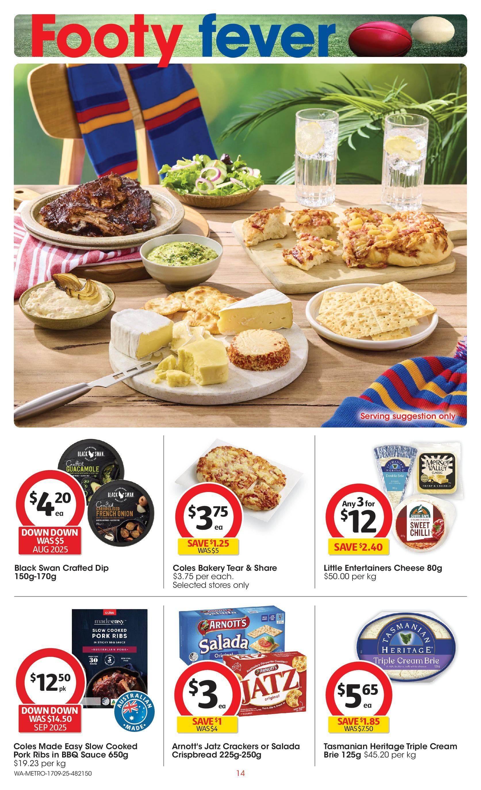 ﻿﻿Coles catalogue valid from 17/09/2025 > Online Australia | Page: 14 | Products: BBQ Sauce, Crackers, Sauce, Bakery
