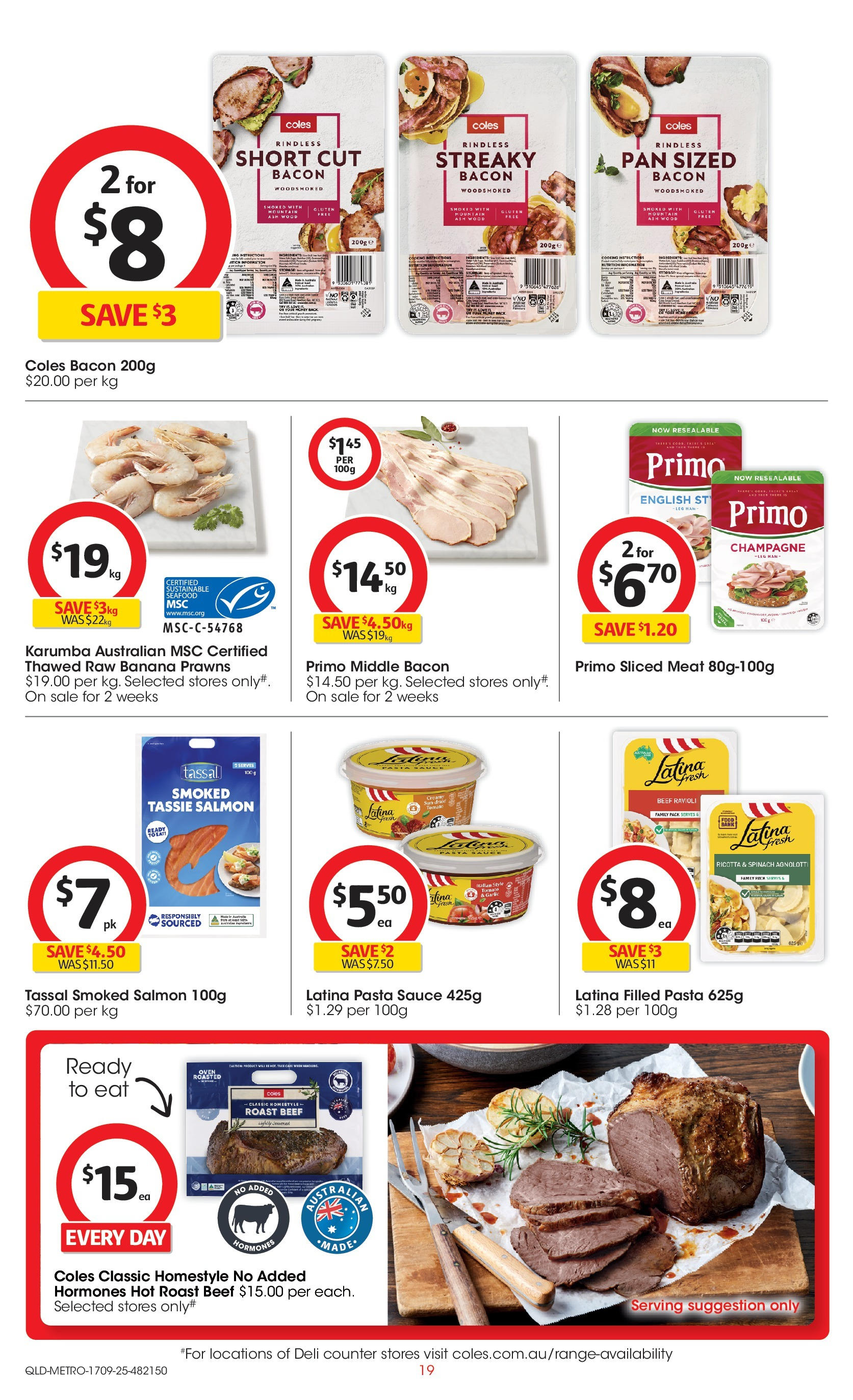 ﻿﻿Coles catalogue valid from 17/09/2025 > Online Australia | Page: 19 | Products: Meat, Prawns, Sauce, Seafood