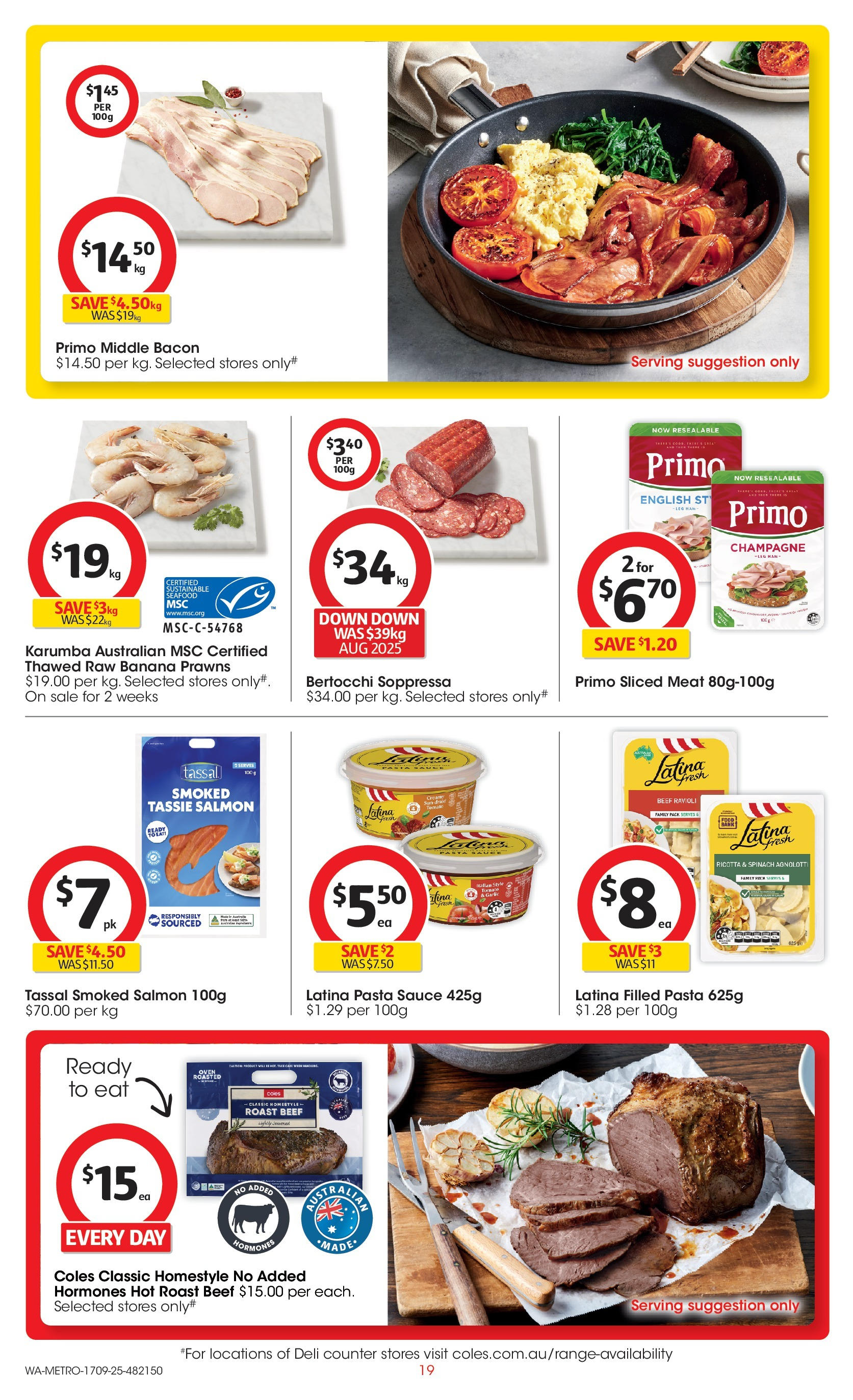 ﻿﻿Coles catalogue valid from 17/09/2025 > Online Australia | Page: 19 | Products: Bacon, Beef, Sauce, Oven