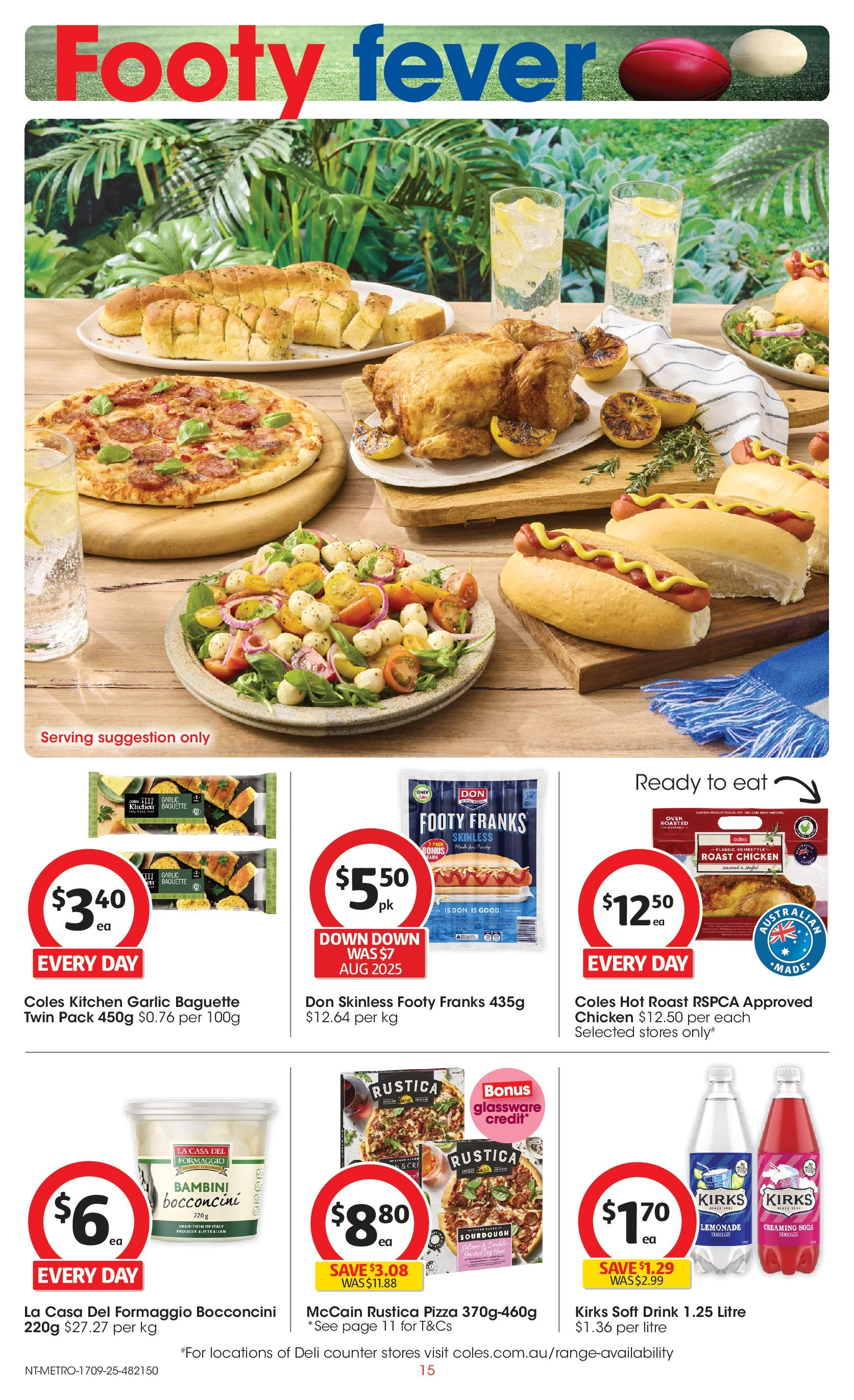 ﻿﻿Coles catalogue valid from 17/09/2025 > Online Australia | Page: 15 | Products: Pizza, Chicken, Garlic, Oven