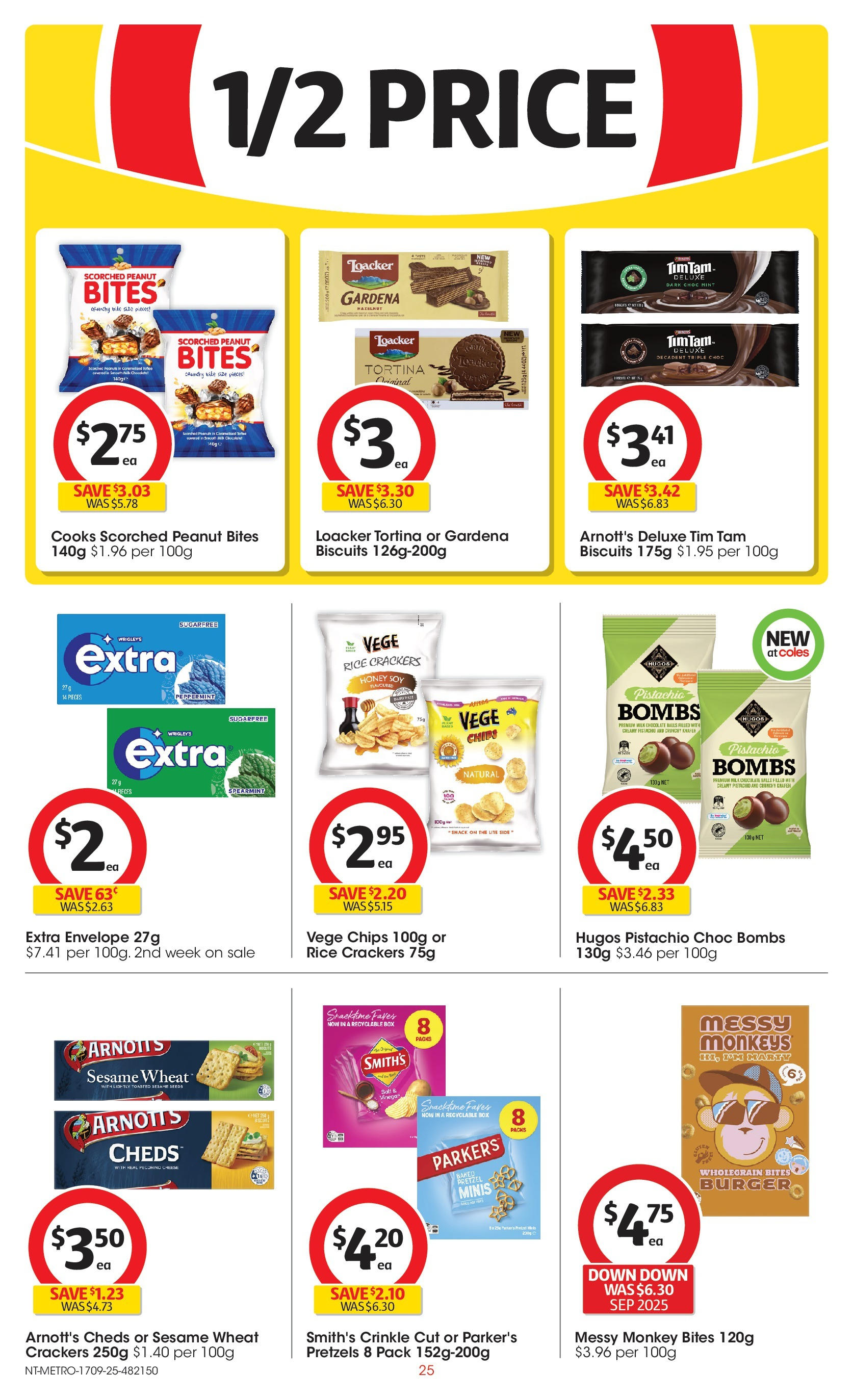 ﻿﻿Coles catalogue valid from 17/09/2025 > Online Australia | Page: 25 | Products: Box, Crackers, Rice, Pretzels